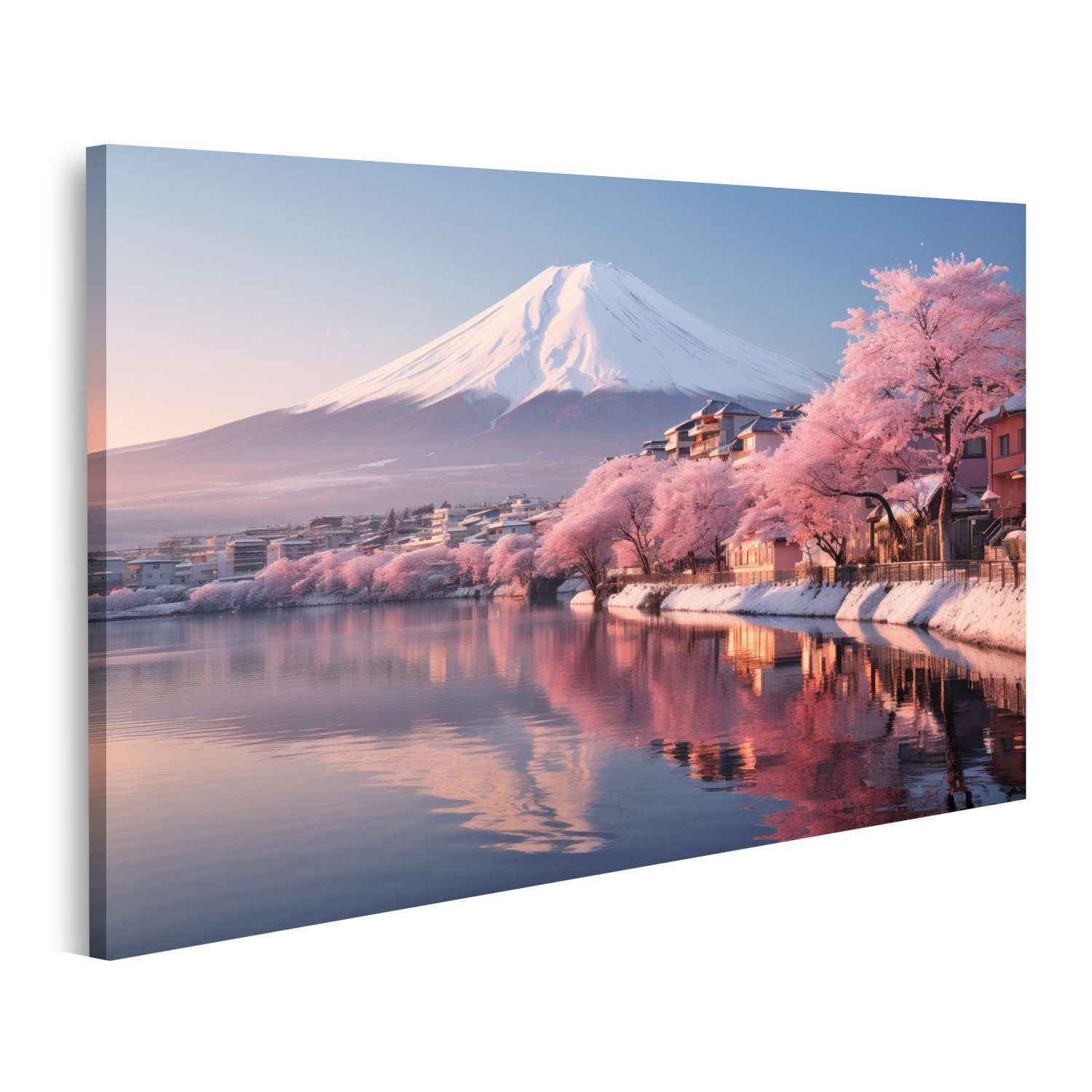 islandburner Leinwandbild Schöne Fuji Berg Kirschblüten günstig online kaufen