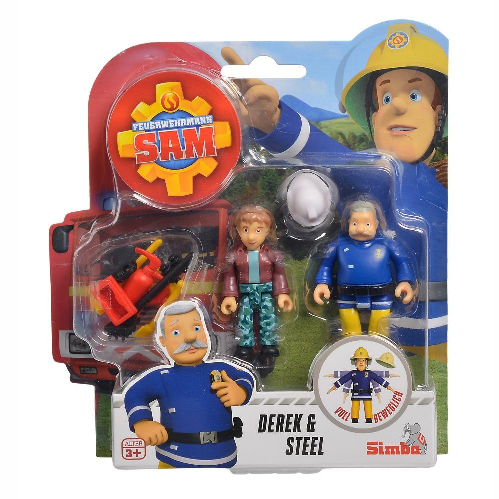 Feuerwehrmann Sam Spielfigur Derek & Steele Spiel-Figuren Set Feuerwehrmann Sam Simba Toys