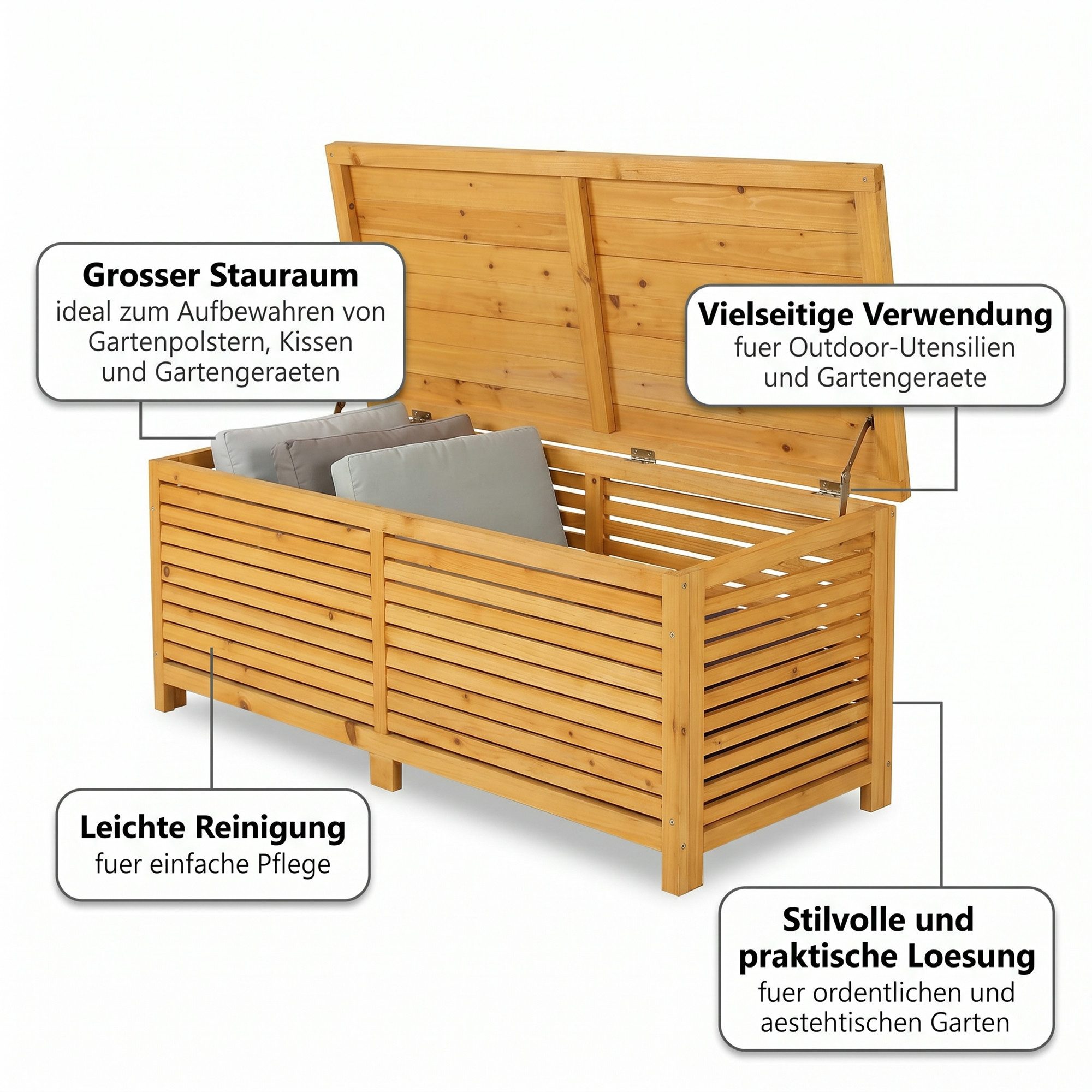 Mucola Auflagenbox Kissenbox Gartentruhe Gartenbox Auflagentruhe (Stück, Box), mit Deckel – Bild 5 von 5