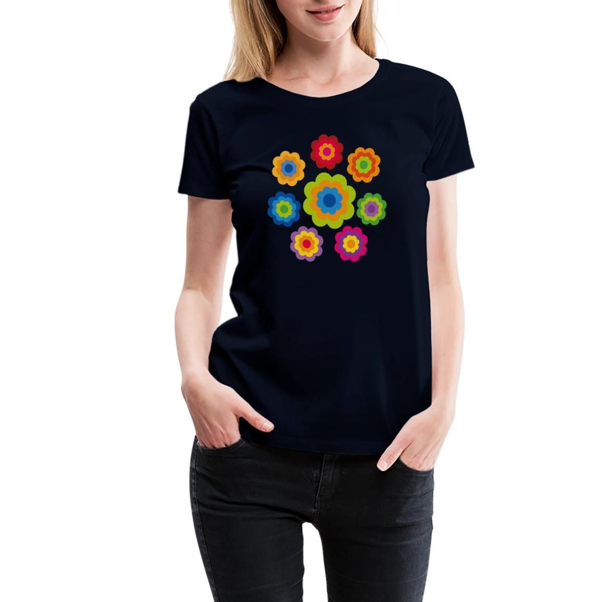 Spreadshirt T-Shirt 70er Jahre Hippie Flower günstig online kaufen