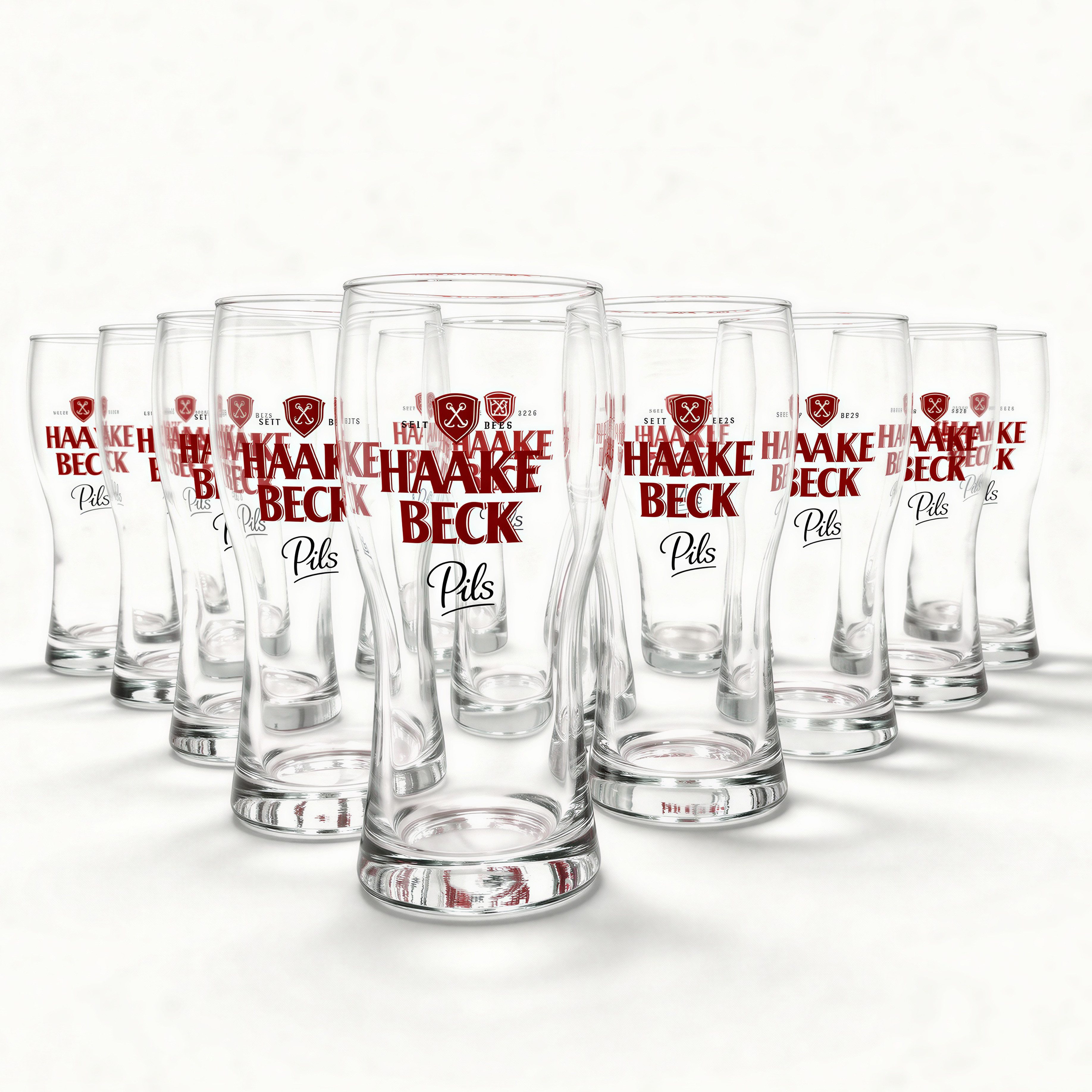 Haake Beck Bierglas 0,3l geeicht Biertulpe für Pils, Lager & Helles, 6-tlg., Klassisches Bierglas-Design