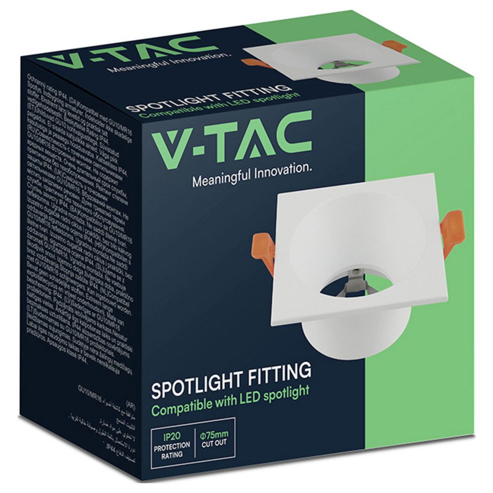 V-TAC Einbauleuchte V-TAC VT-4203SQ 24224 LED-Einbaurahmen IP20 Weiß