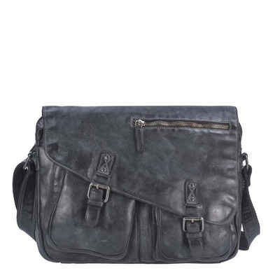Greenburry Umhängetasche Vintage Washed, Schultertasche 39x28cm, Messengerbag, Herrentasche, weiches Leder