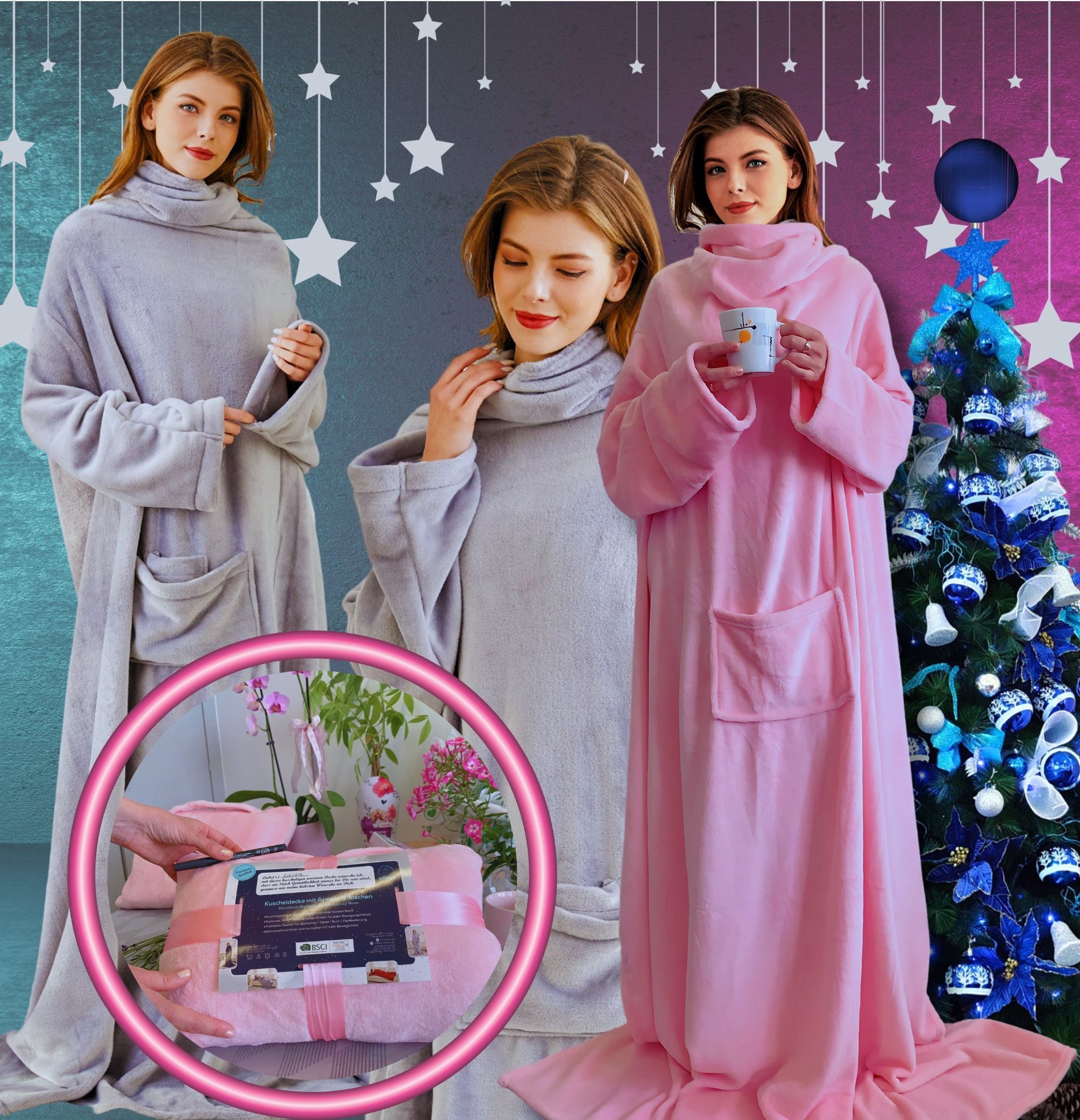 Wohndecke Geburtstagsgeschenk, Kuscheldecke mit Ärmeln, Geschenk günstig online kaufen