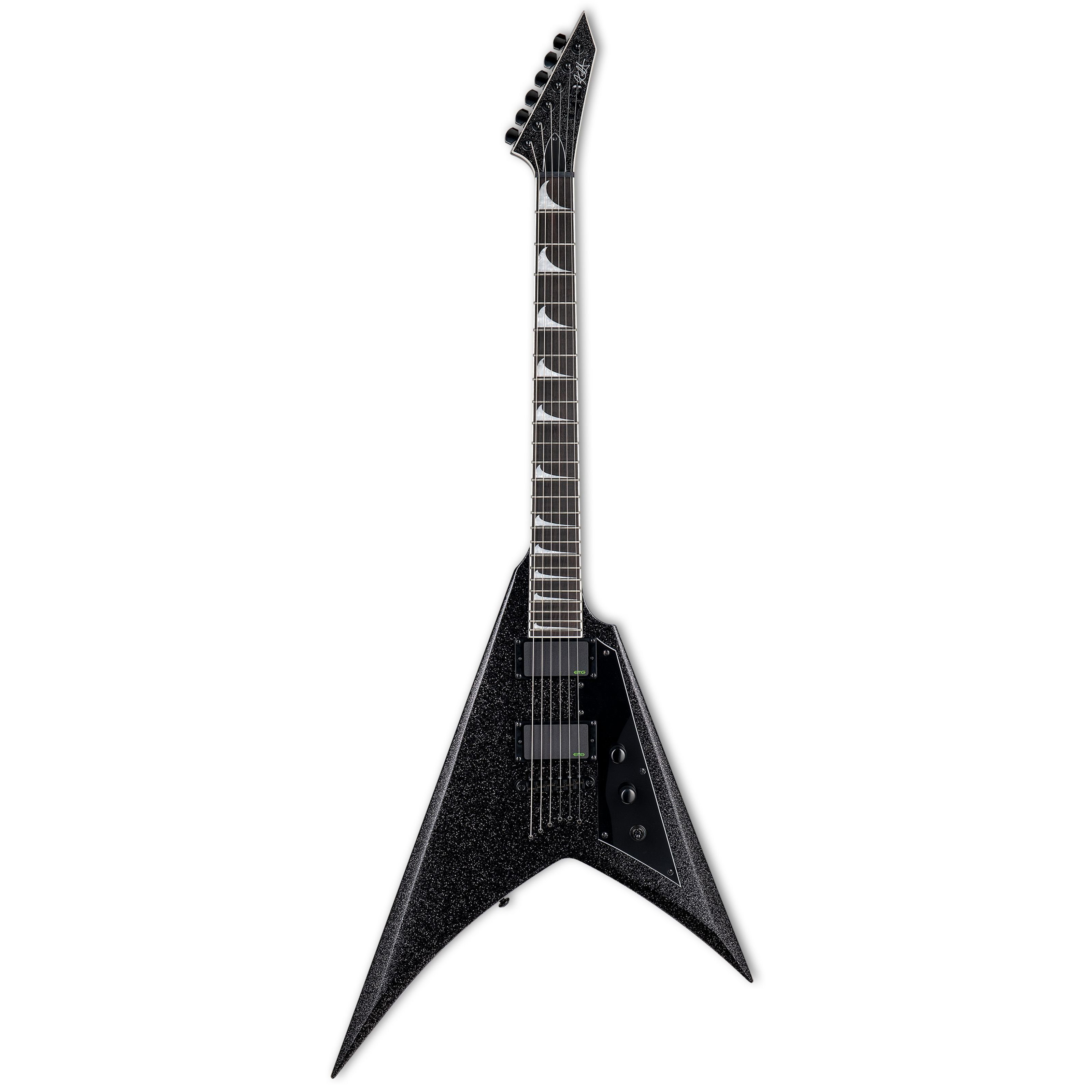 ESP E-Gitarre, E-Gitarren, Andere Modelle, LTD Kirk Hammett-V Black Sparkle - E-Gitarre