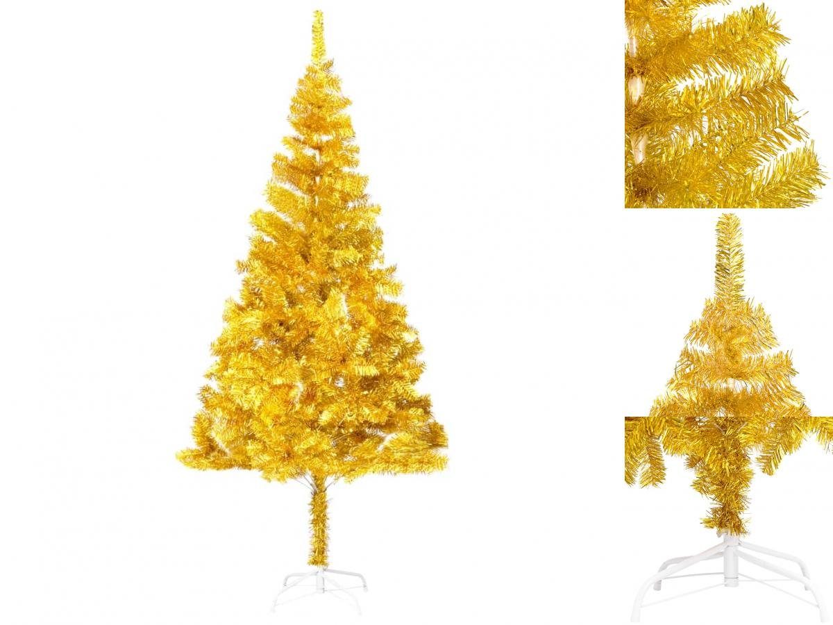 vidaXL Künstlicher Weihnachtsbaum Künstlicher Weihnachtsbaum mit Ständer Golden 240 cm PET