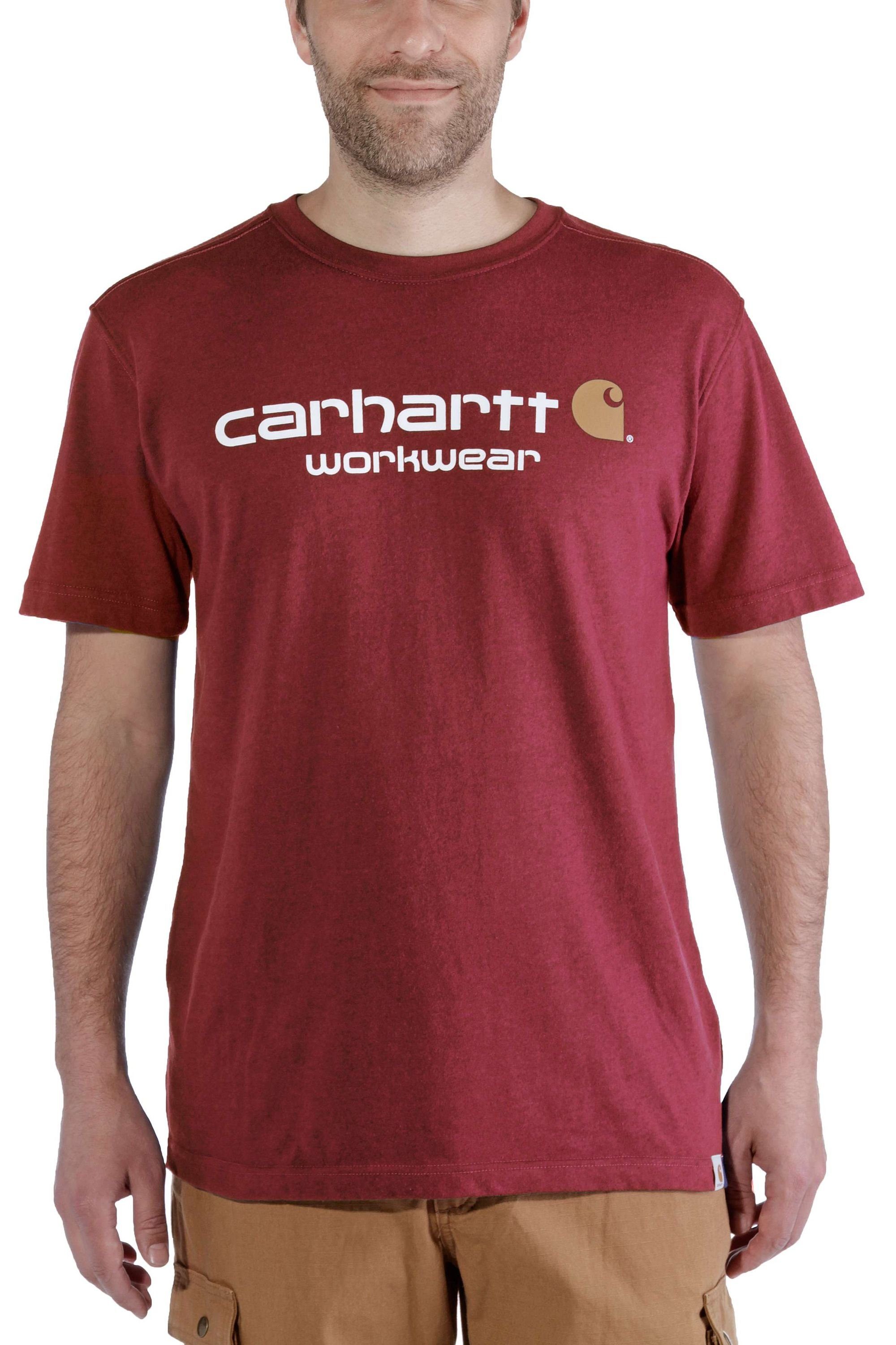 Carhartt T-Shirt CORE LOGO T-SHIRT S/S (1-tlg) fired brick heather
