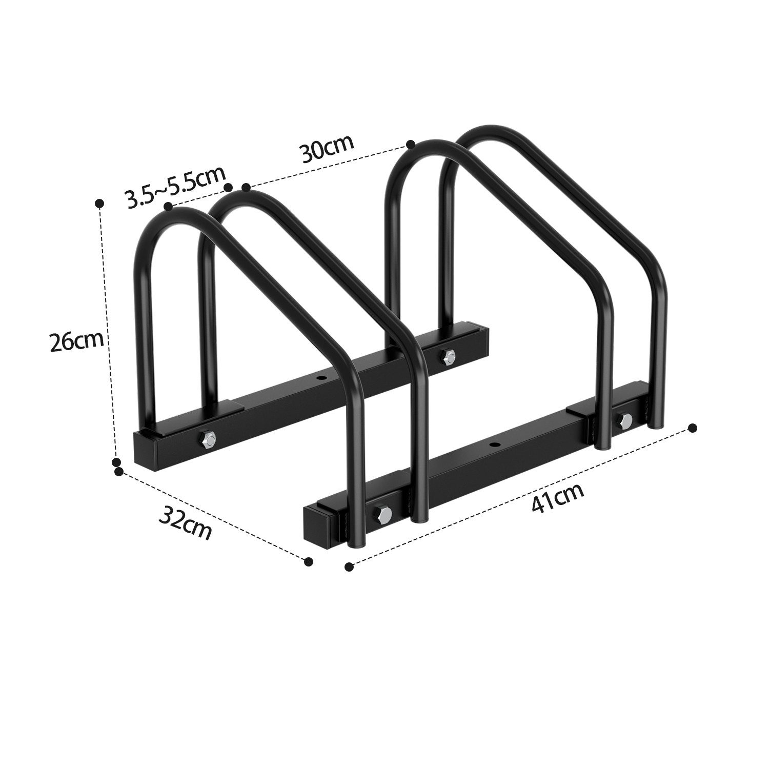 Clanmacy Fahrradständer Radständer Boden- und Wandmontage, aus Verzinkter Stahl, Verwendbare Reifenbreite: 3,5-5,5 cm