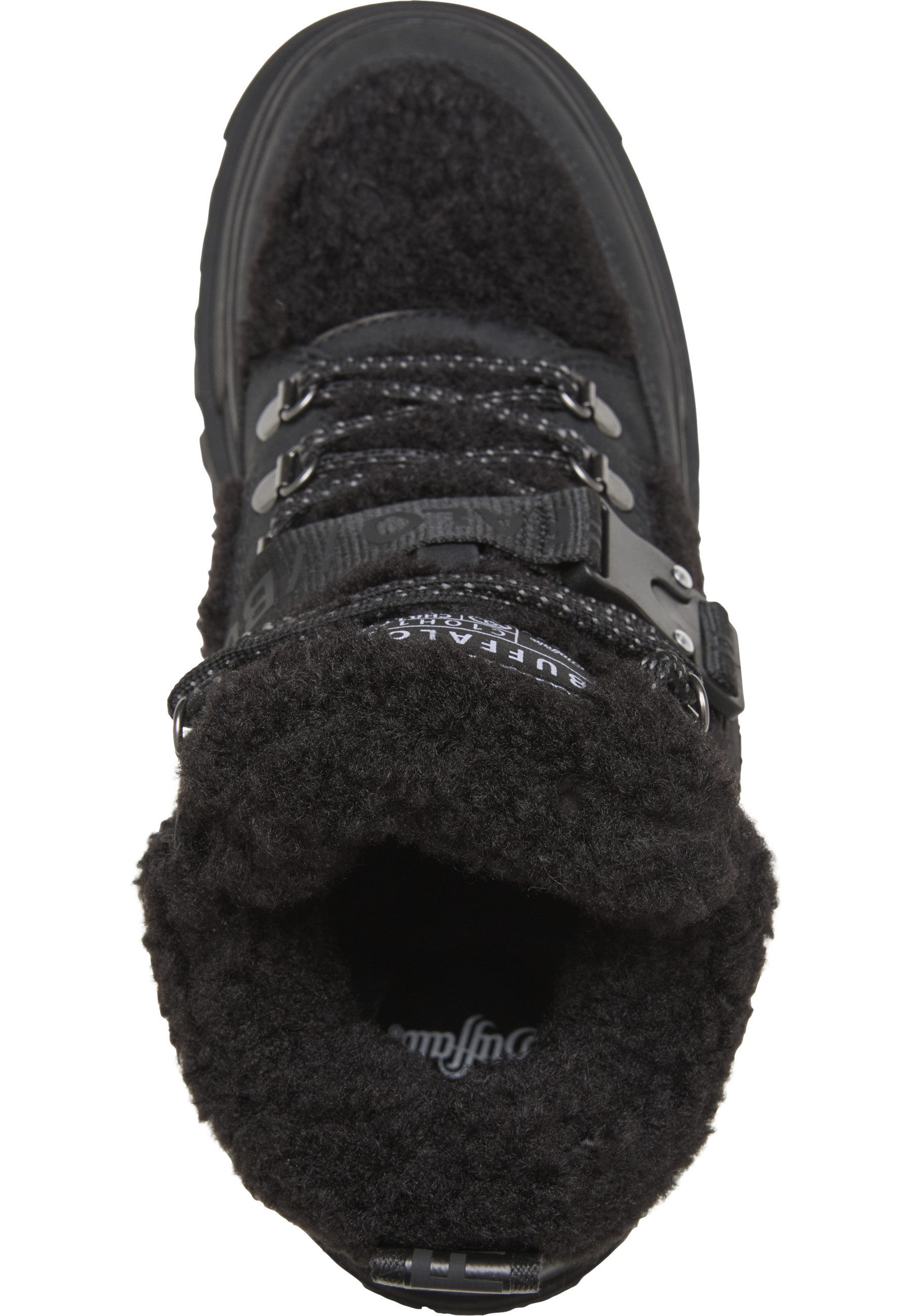 Buffalo Buffalo ASPHA COM MID WARM - VEGAN NUBUCK/FUR - BLACK Stiefel