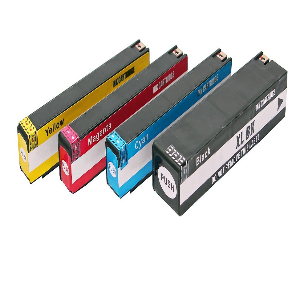 ABC Tintenpatrone (Kompatibles Set 4x Druckerpatrone für HP 970XL 971XL Officejet Pro, Pro X450 Series X451dn X451dw X470 X476dn X476dw X551dw X551td X576dw)
