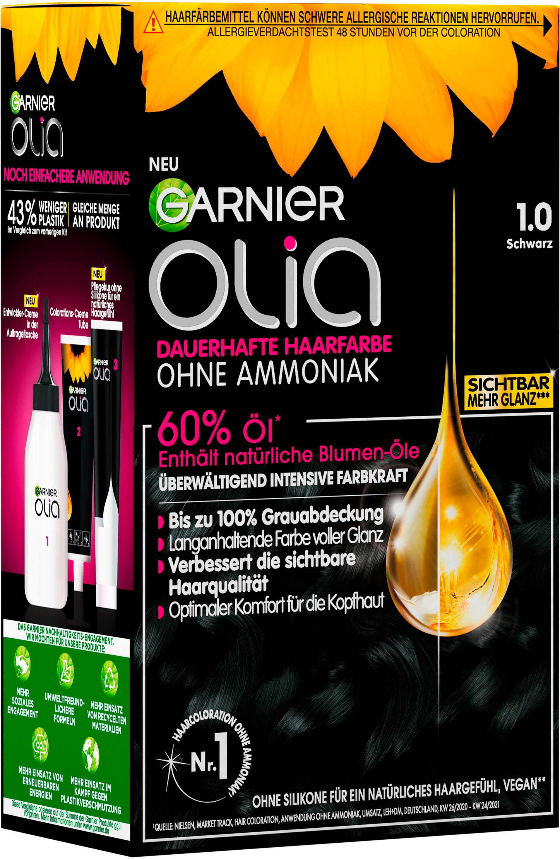 Coloration Olia dauerhafte Ölbasis Set, Garnier Haarfarbe, GARNIER 3-tlg.,