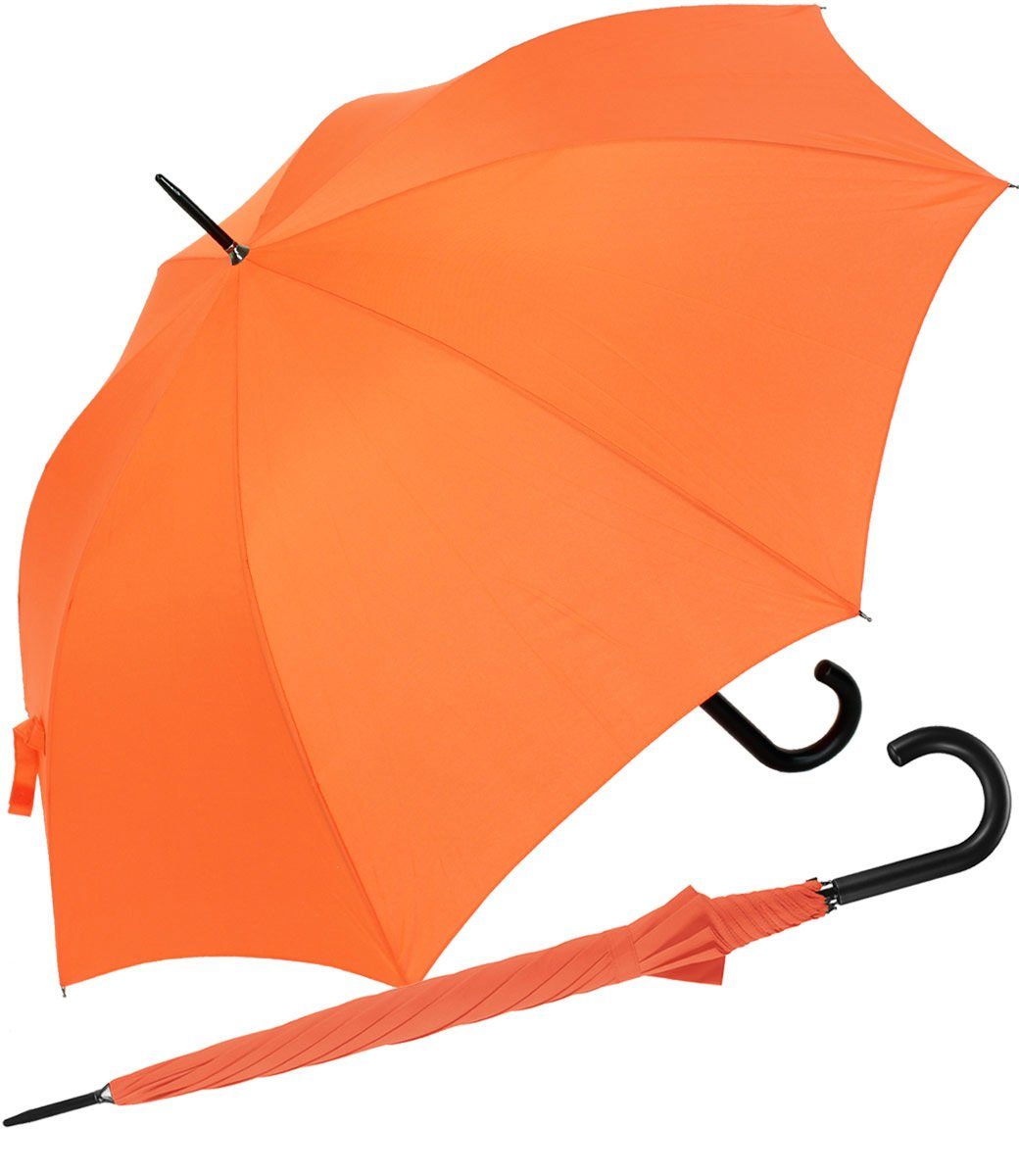 RS-Versand Langregenschirm großer stabiler Regenschirm mit Auf-Automatik, für Damen und Herren in vielen modischen Farben orange