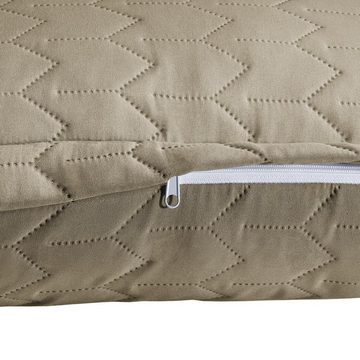 Bettdecke, Kopfkissen + Topper, Steppkissen Dreamlike gesteppt leichte Wattierung 45x45cm taupe, aqua-textil