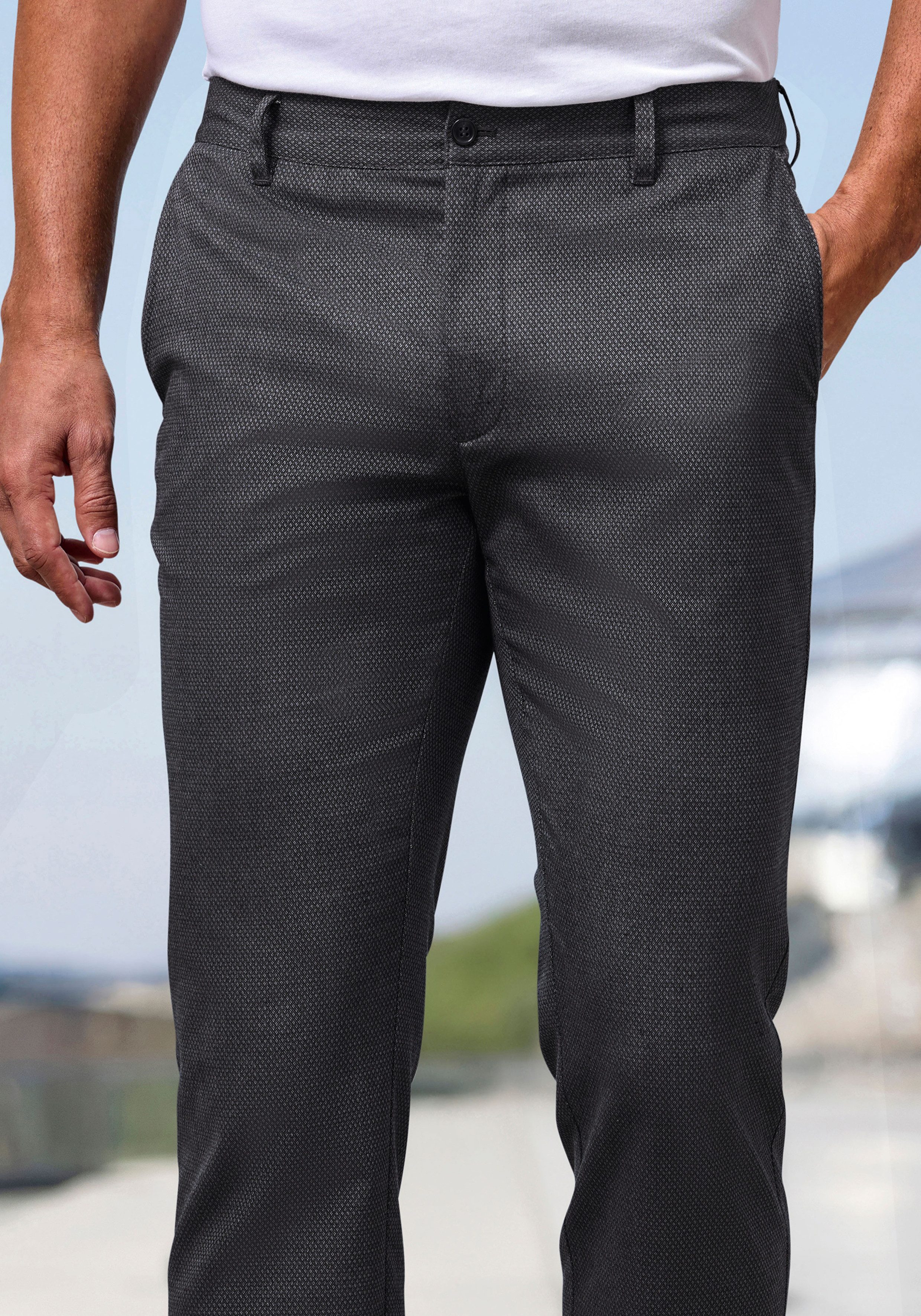 H.I.S Stoffhose aus leicht elastischer Struktur-Qualität bequeme Hose in 3 Längen: 30 & 32 & 34 – Bild 4 von 5