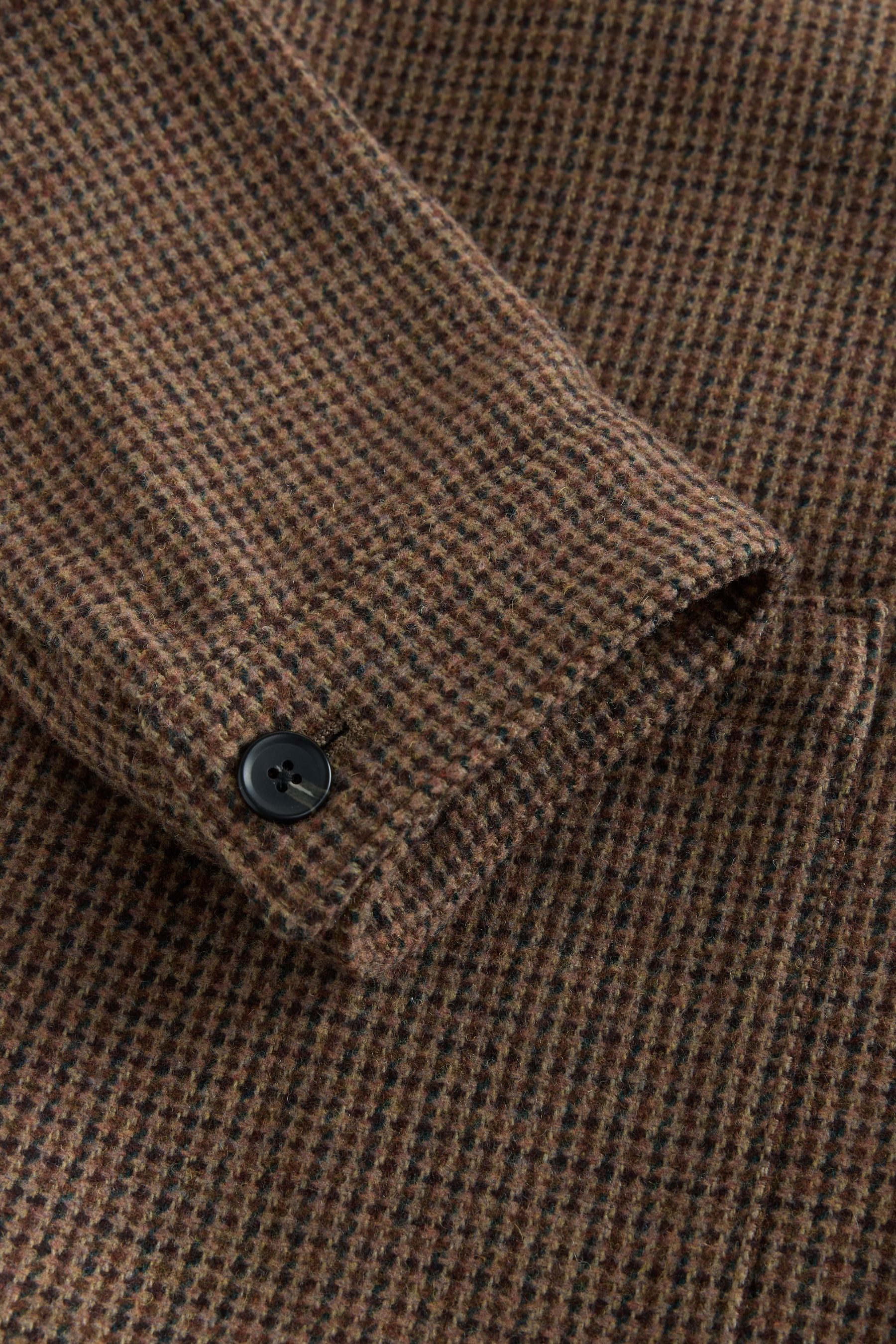 Next Wolljacke Strukturierte Chore Jacke mit Hahnentrittmuster (1-St)