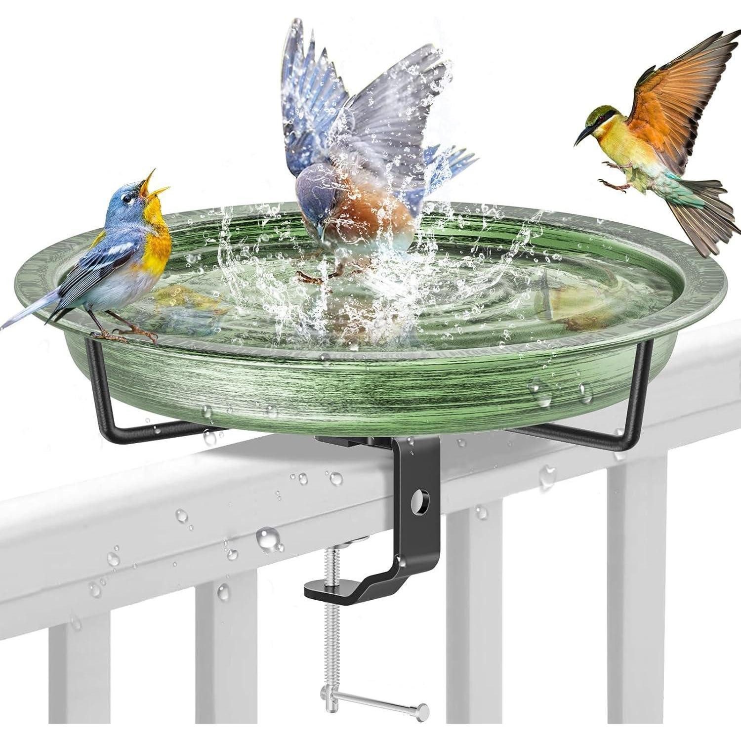 LuxusKollektion Vogeltränke Vogeltränke hängend Vintage Grün für Balkongeländer & Garten
