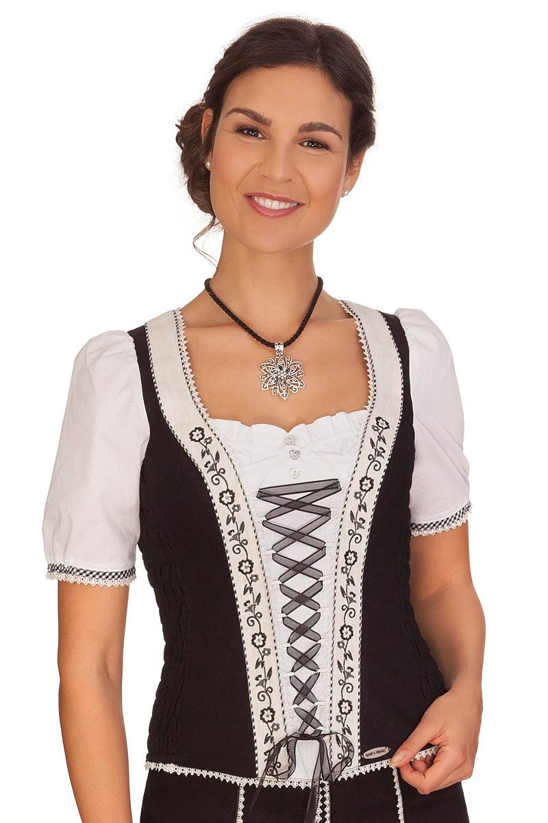 Trachtenbluse Blusenshirt - FIDSCHI - schwarz