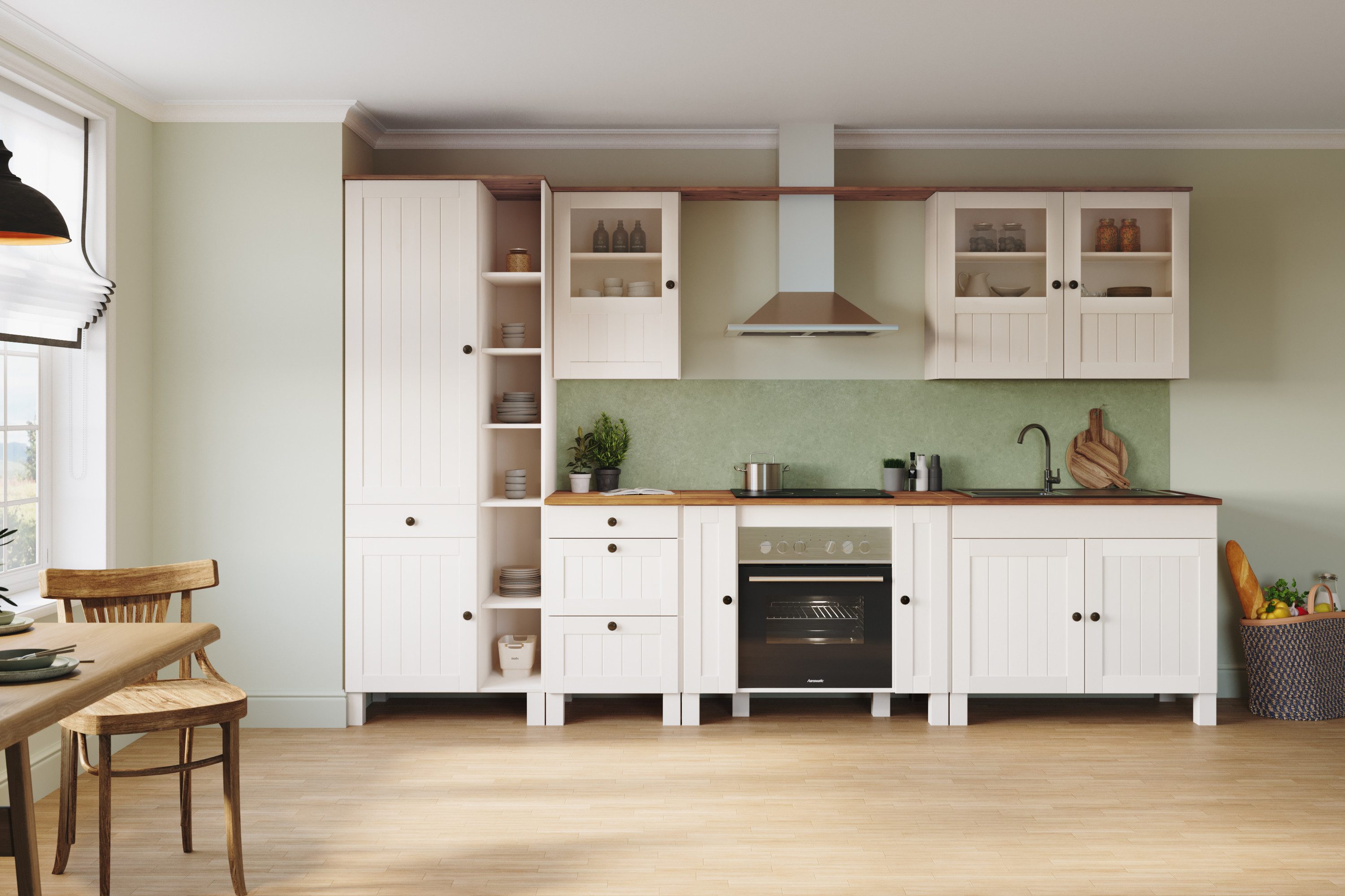 Home affaire Spülenschrank Alby2 Mit Metallgriffen, Breite 100 cm