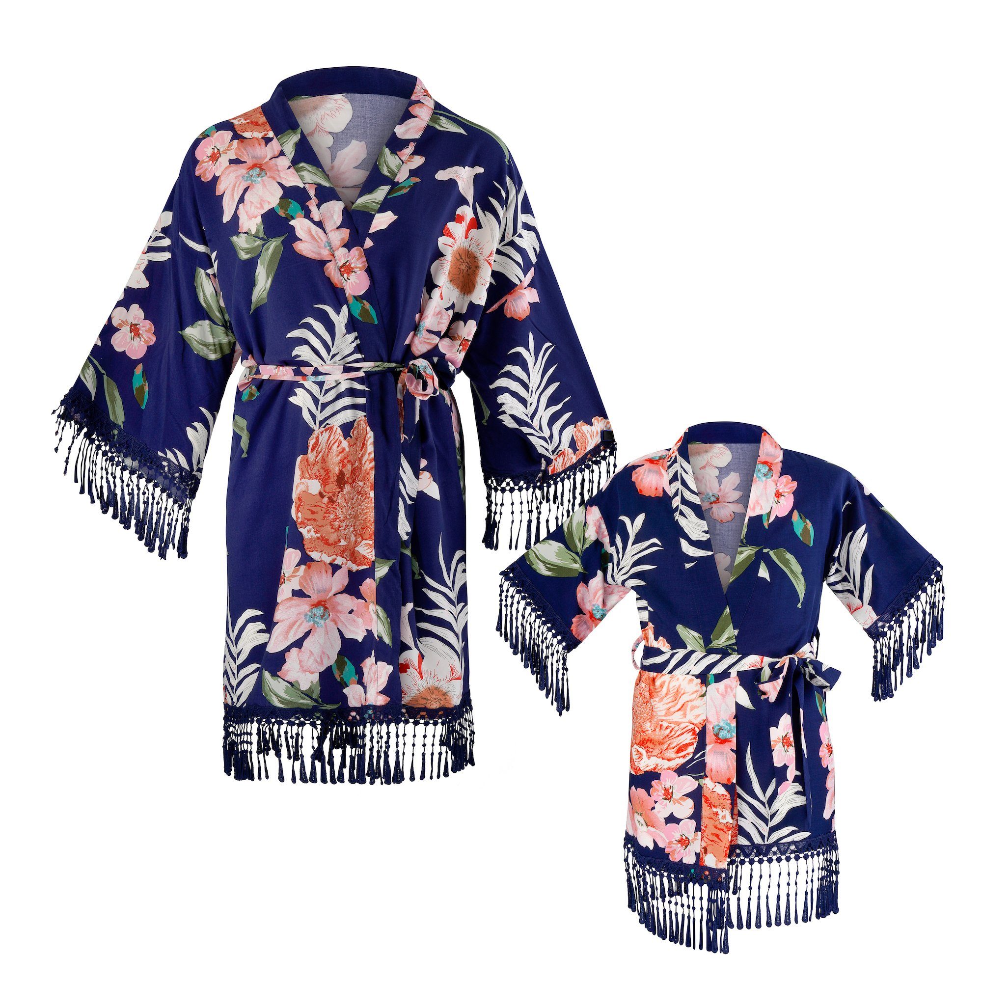 shopandmarry Kimono Kimono im Set für Mama und Tochter, Kimono-Kragen, Bindegürtel, Mini Me Set für Mama und Kinder