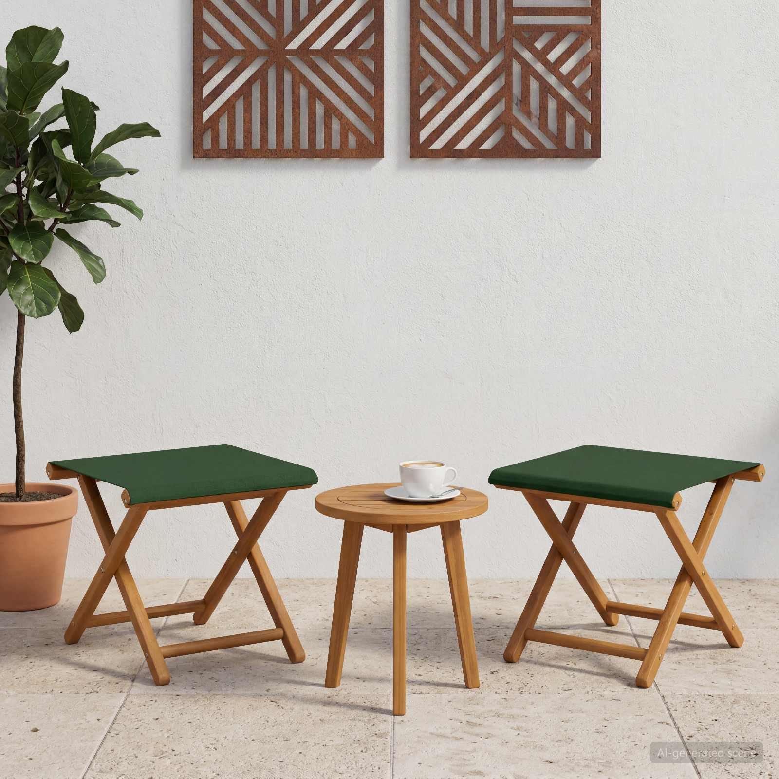 vidaXL Gartenliege Liegestuhl 2 pcs Massives Eukalyptus Holz Grün, 2 St.