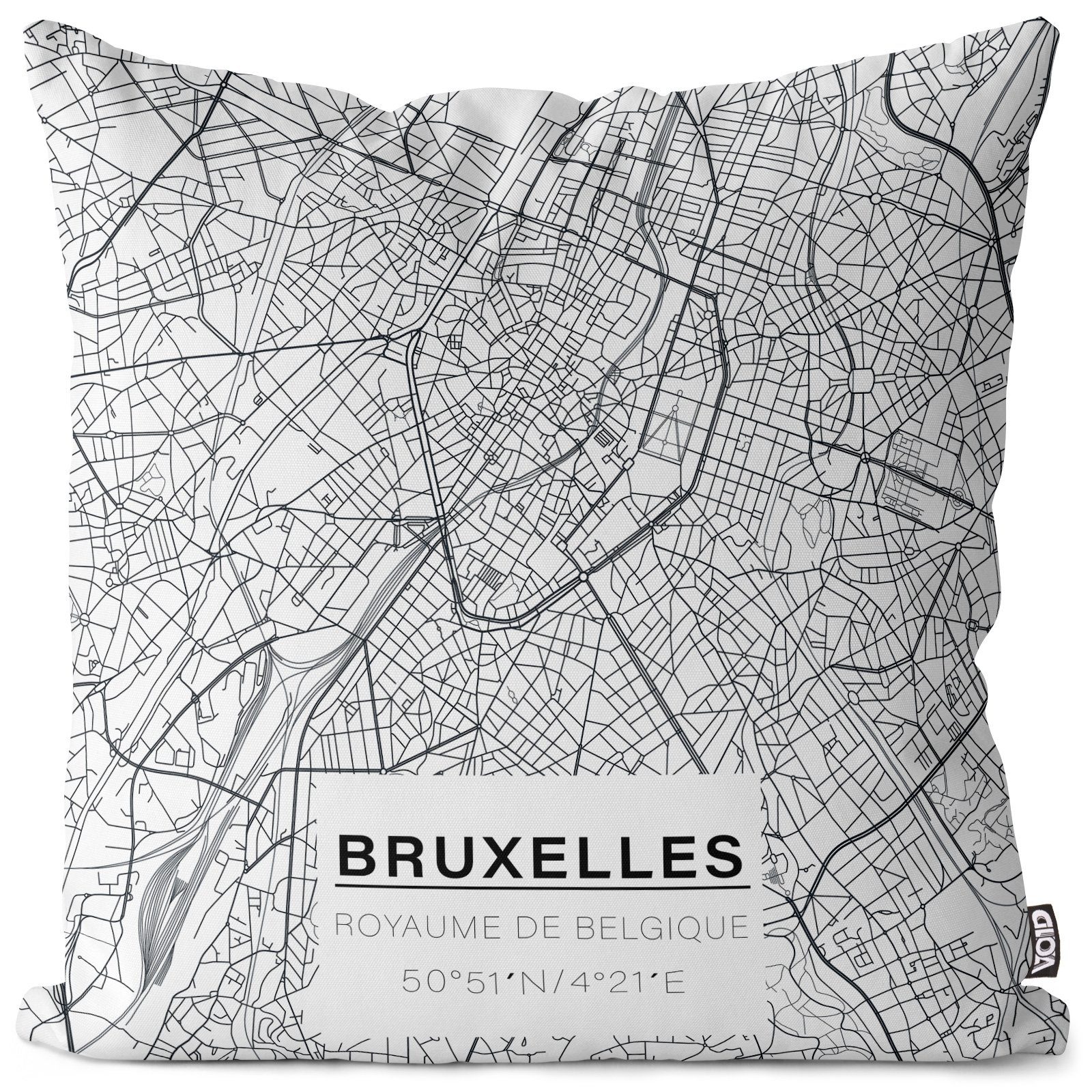 Kissenbezug, Parlament Stadt Reise Brüssel Europa Stadtkarte VOID (1 Stück), Stadtplan