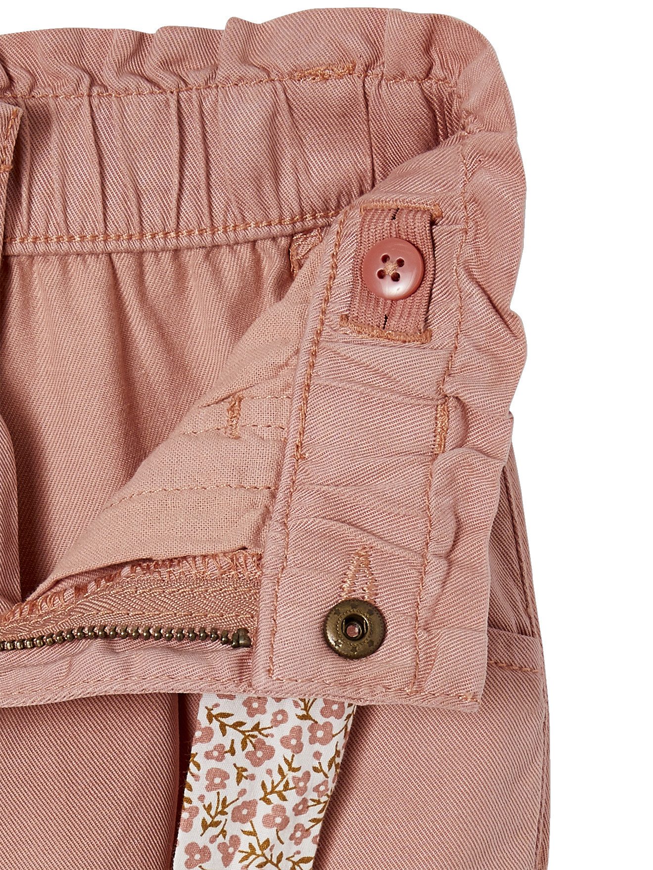 vertbaudet Stoffhose Mädchen Karottenhose mit Stoffgürtel