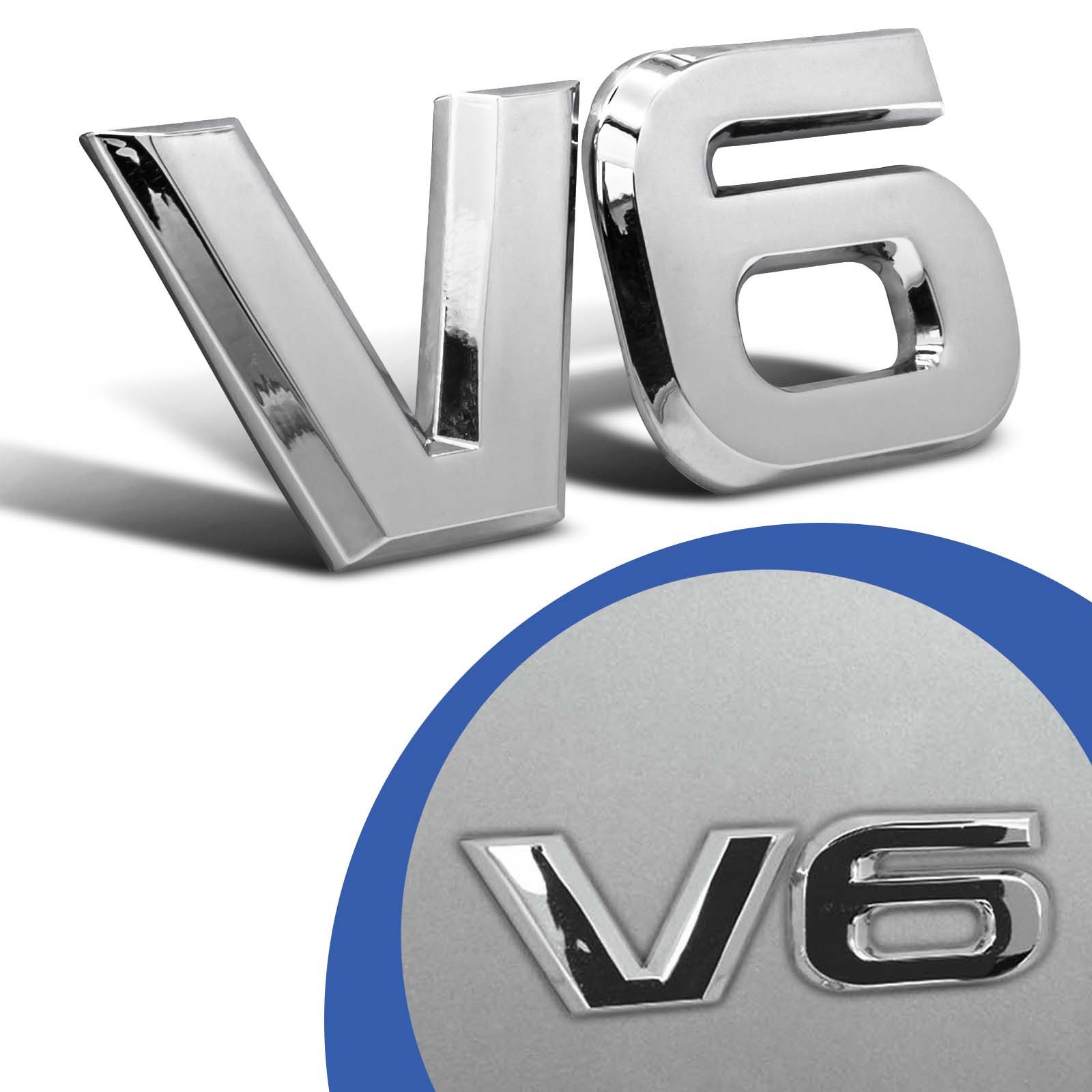Zierleisten-Aufkleber V6 Emblem Zeichen Chrom Schriftzug 3D Logo Auto Aufkleber Tuning