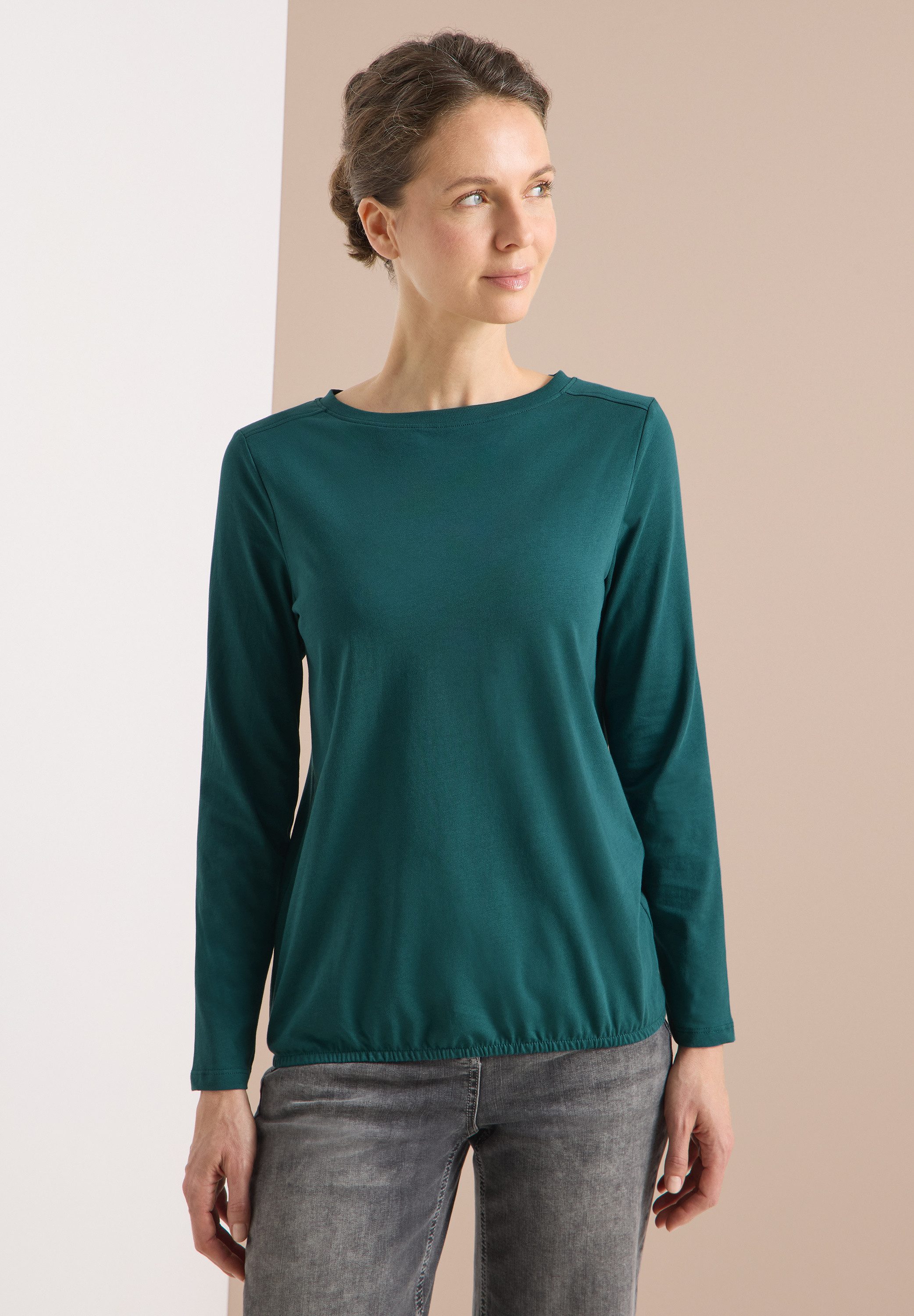 CECIL Langarmshirt aus reiner Baumwolle günstig online kaufen
