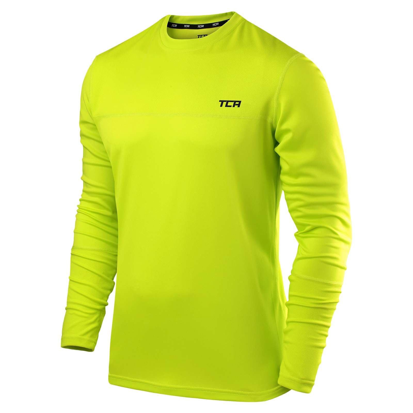 TCA Trainingsshirt TCA Herren Langarm Laufshirt - Licht Grün (1-tlg)