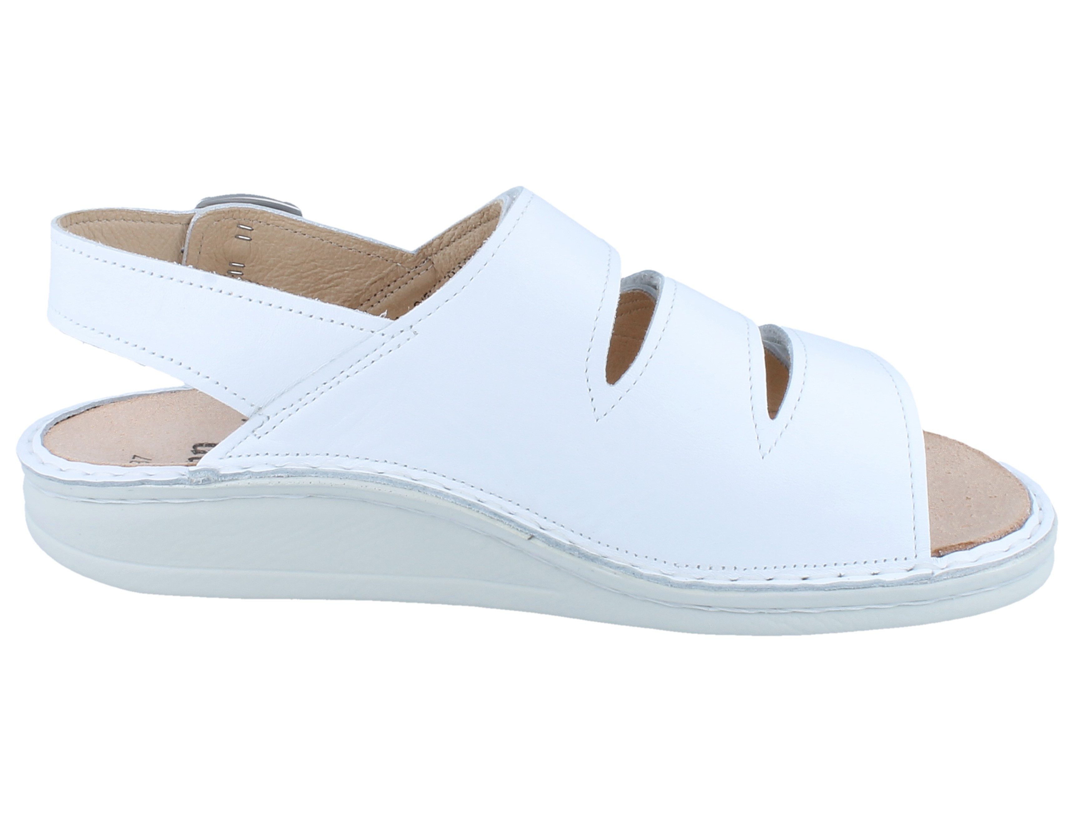Finn Comfort FINN COMFORT Sylt Damen Herren Sandale weiss Glattleder - Größe: 46 Sandale Wechselfußbett