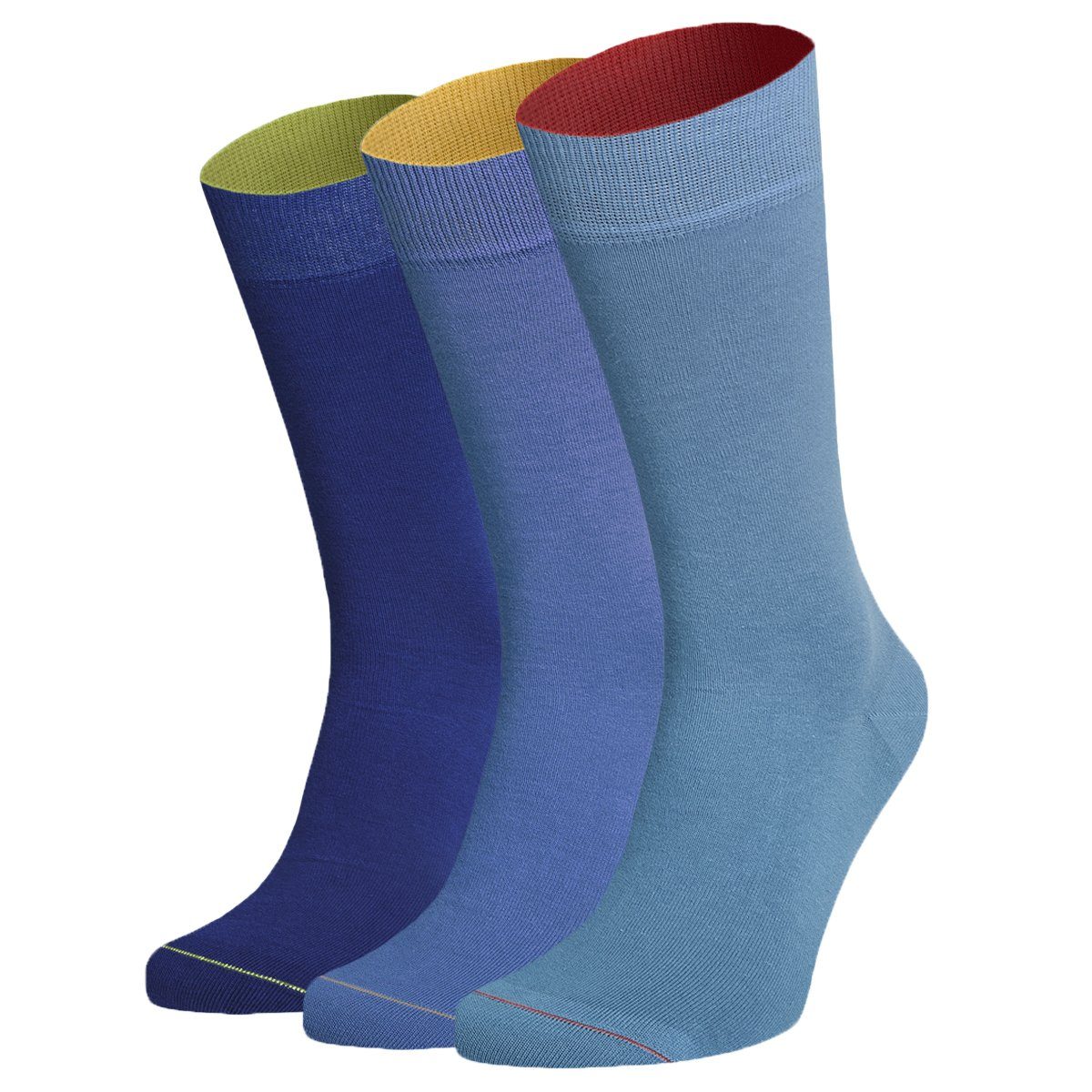 Pack Jungfeld von 3er Herren BlauMix Kurzsocken Socken, Geschenkbox