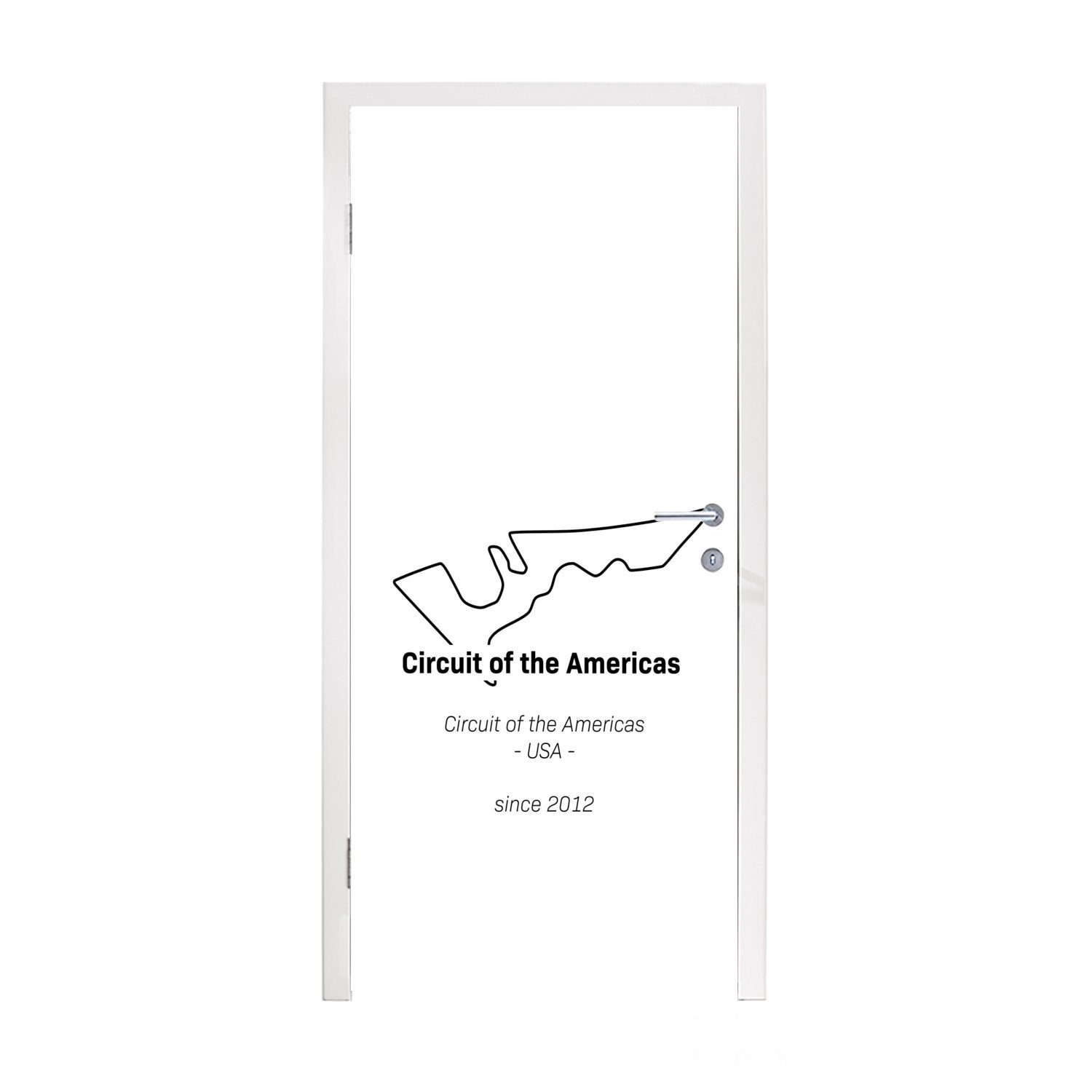MuchoWow Türtapete Formel 1 - Amerika - Rennstrecke, Matt, bedruckt, (1 St), Fototapete für Tür, Türaufkleber, 75x205 cm