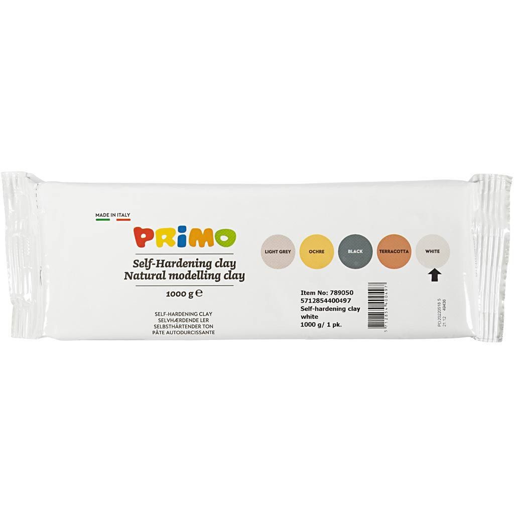 creativ company Bastelnaturmaterial Selbsthärtender Ton, weiß