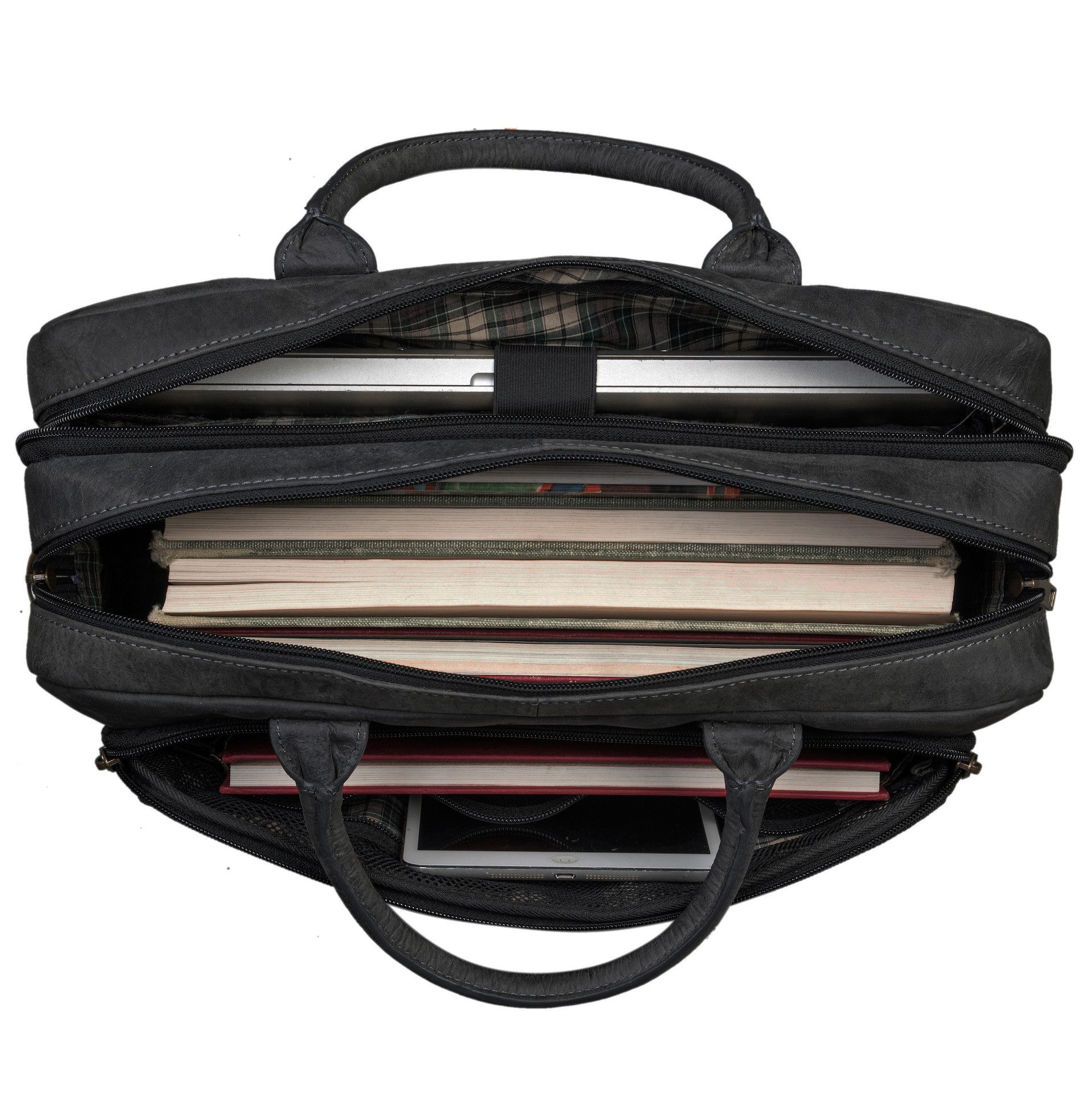 Benthill Aktentasche Echt Leder Laptoptasche Notebooktasche Umhängetasche Laptoptasche, Schultergurt / Umhängegurt Reißverschlussfach