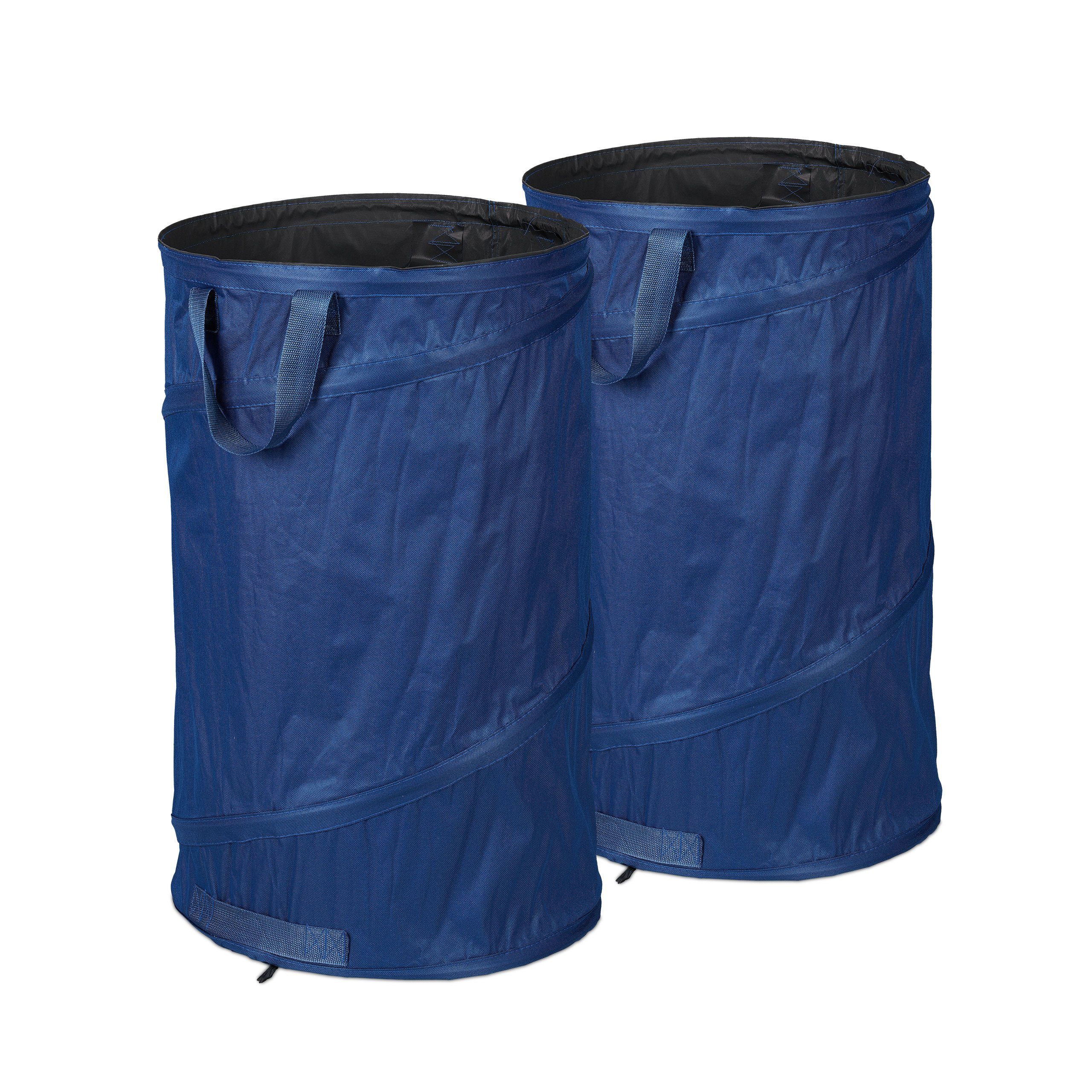 Gartensack 2er Set Pop Up Laubsack 120 L blau