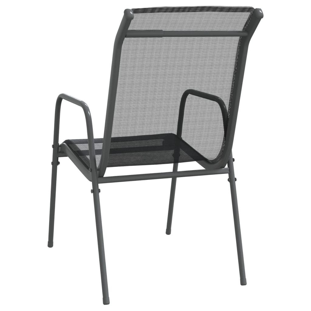 Stk Gartenstühle 2 und Textilene Stahl Schwarz Gartenstuhl vidaXL