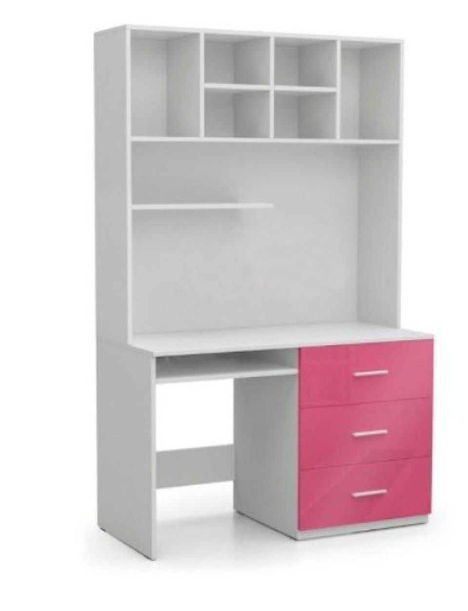Xlmoebel Kinderschreibtisch Hochglanz Rosa Schreibtisch für Mädchen im Jugendzimmer, Made in Europa