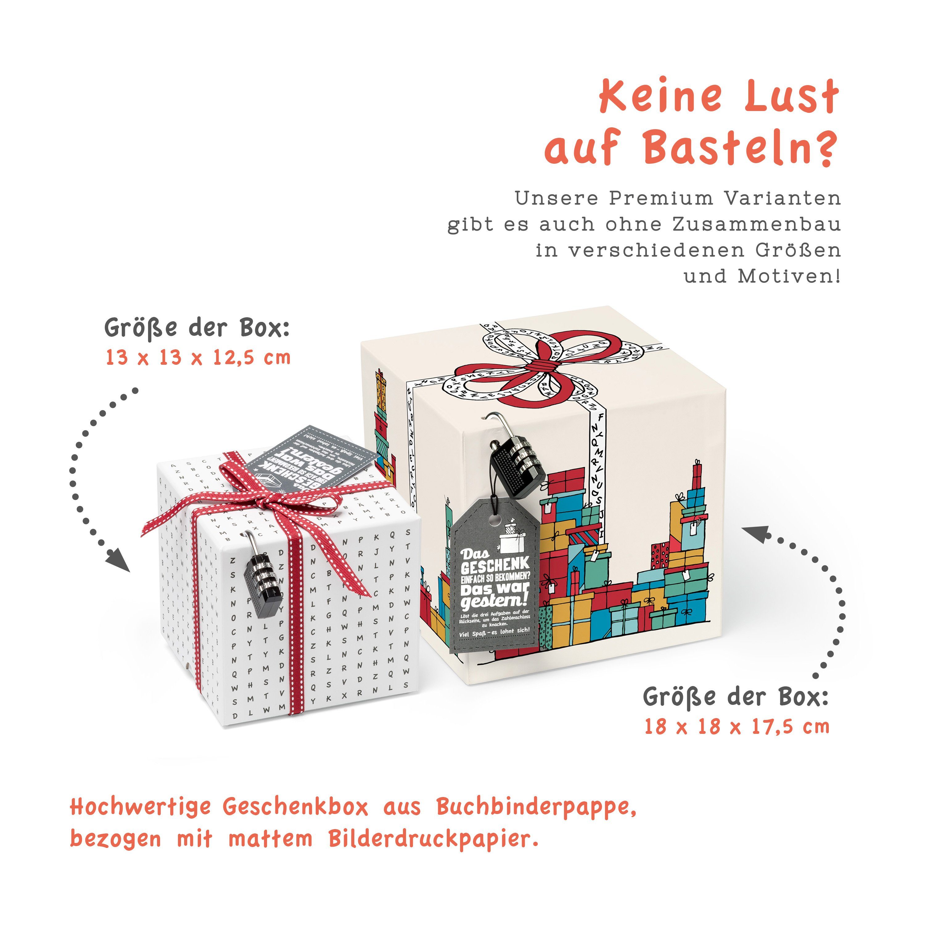 Geschenkkarton Labyrinthrätsel SURPRISA Labyrinth, Geschenkbox persönliche - weiß Weiß für Geschenkverpackung Rätselbox Gutscheine, Rätselspiel, +