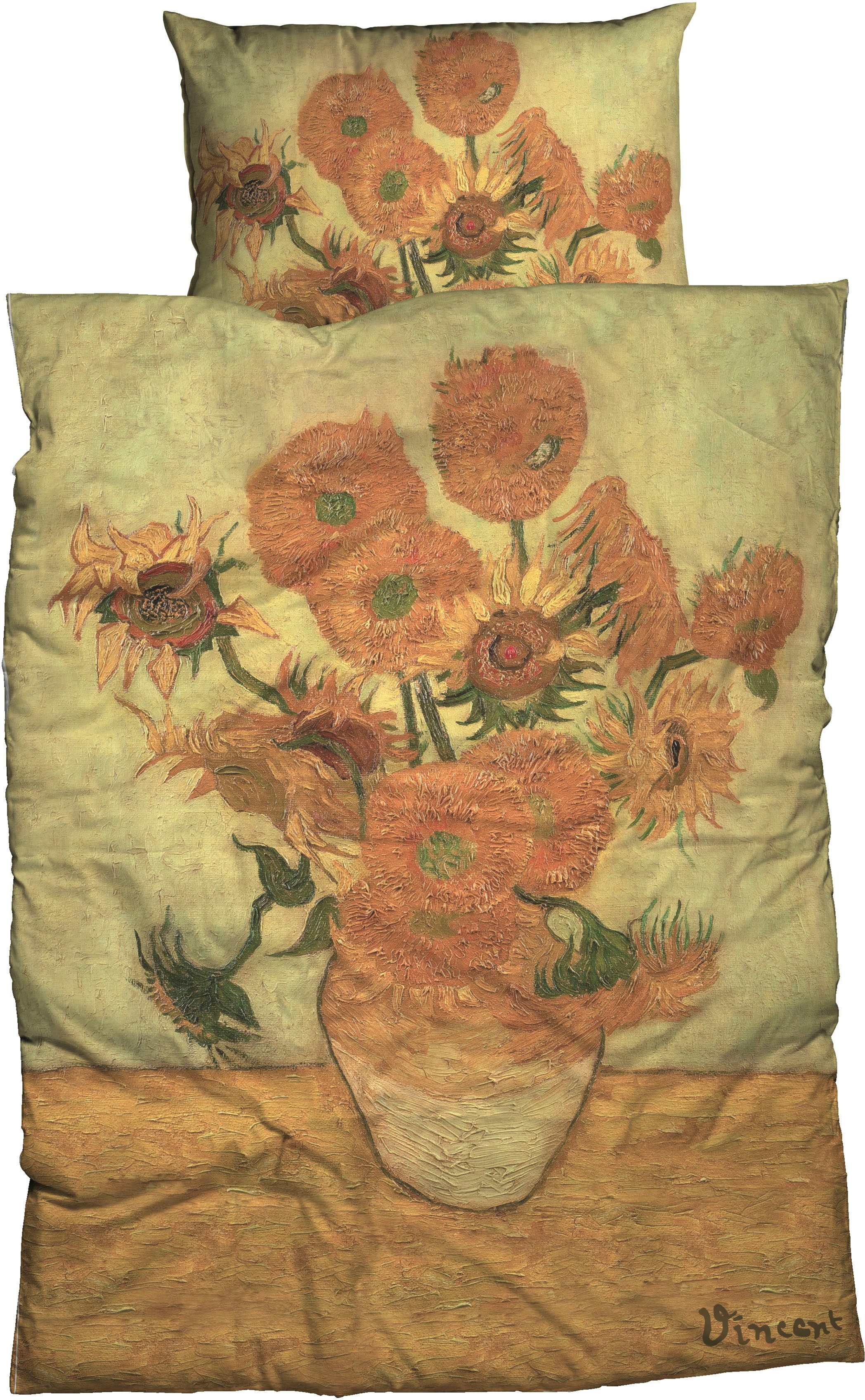Goebel Bettwäsche Sonnenblume, Satin, mit floralem Dessin
