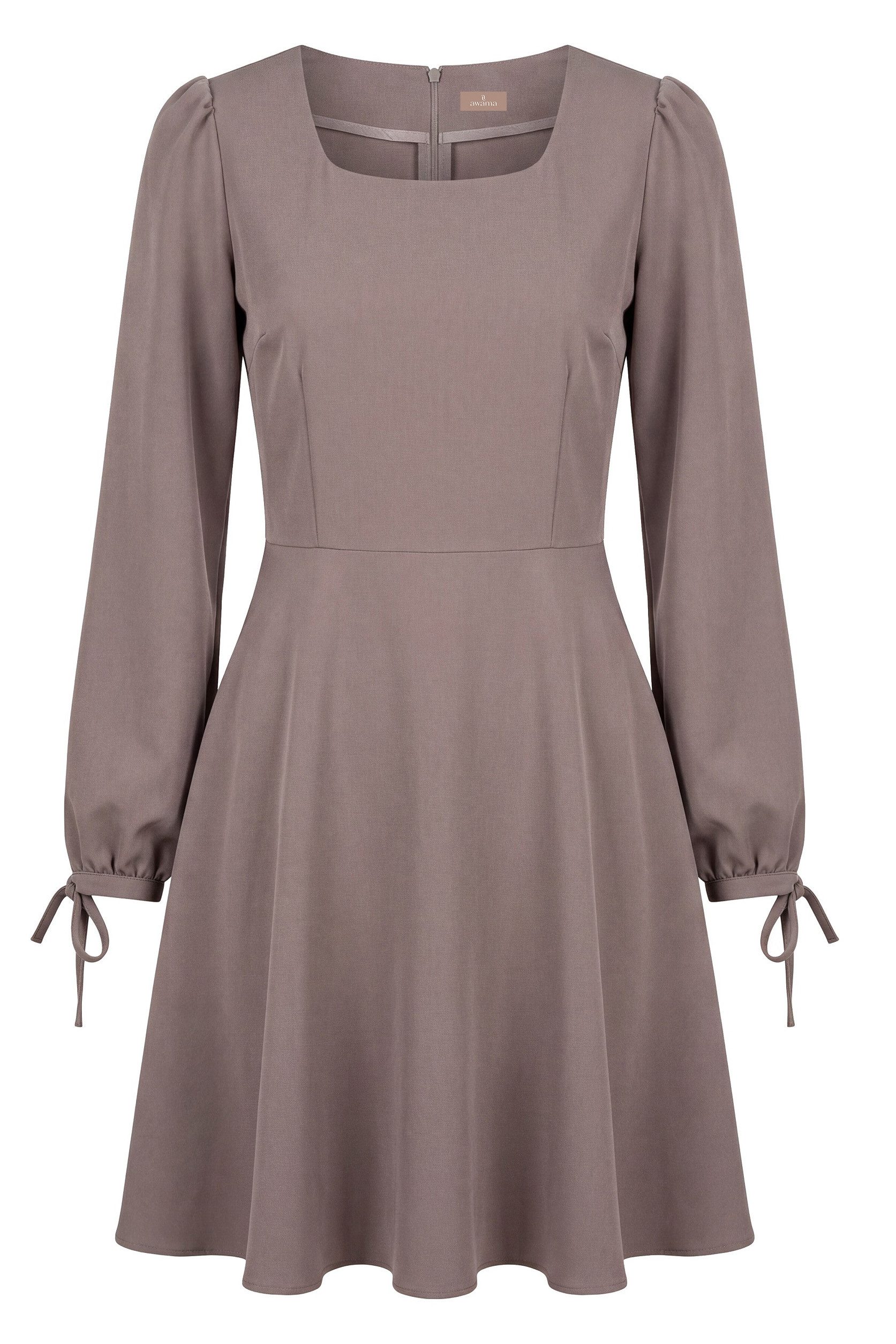 Awama Minikleid mit Puffärmeln und Bindebändern