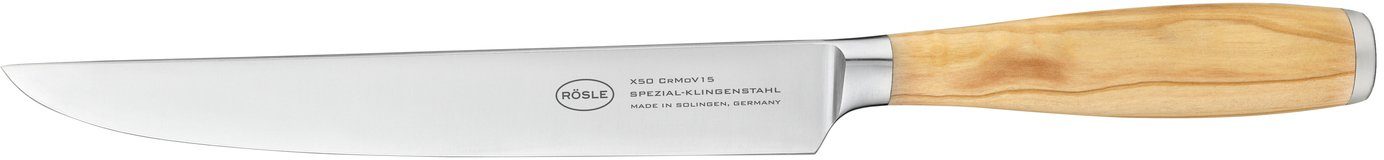 RÖSLE Fleischmesser Artesano, für Fleisch, Made in Solingen, Klingenspezialstahl, Olivenholz