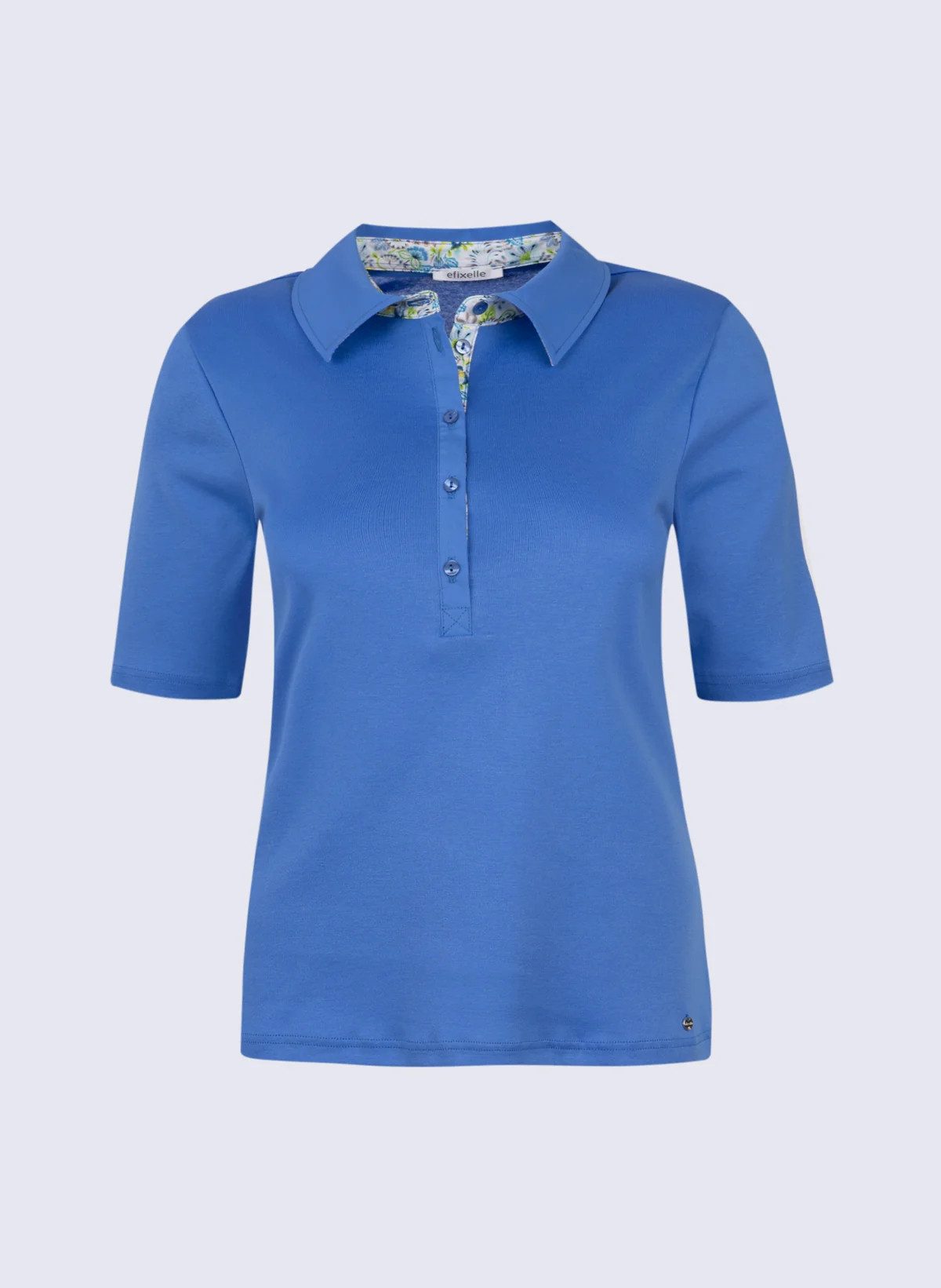 efixelle Kurzarmhemd Polo 1/2 Arm ZAIDA mittelblau