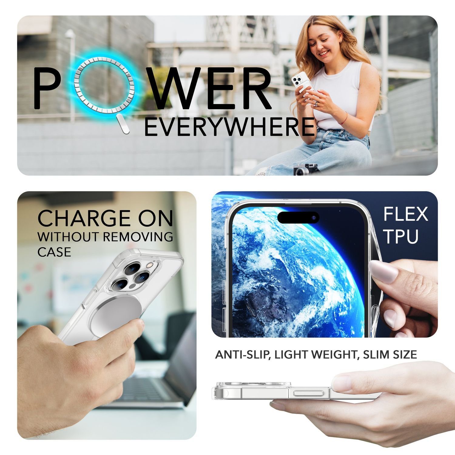 Nalia Smartphone-Hülle Apple iPhone 14 Pro 15,5 cm (6,1 Zoll), Klare Harte Hülle / mit MagSafe Funktion / Vergilbungsfrei / Kratzfest