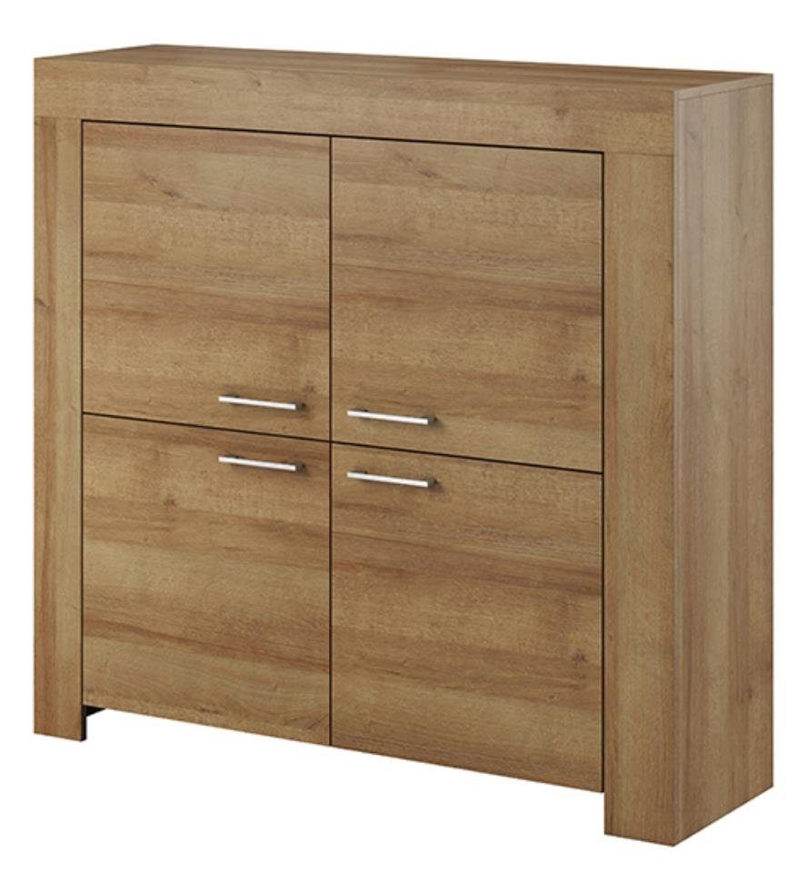 Beautysofa Wohnzimmer-Set Schrankwand SKY mit Vitrine + RTV mit Regal + Kom günstig online kaufen