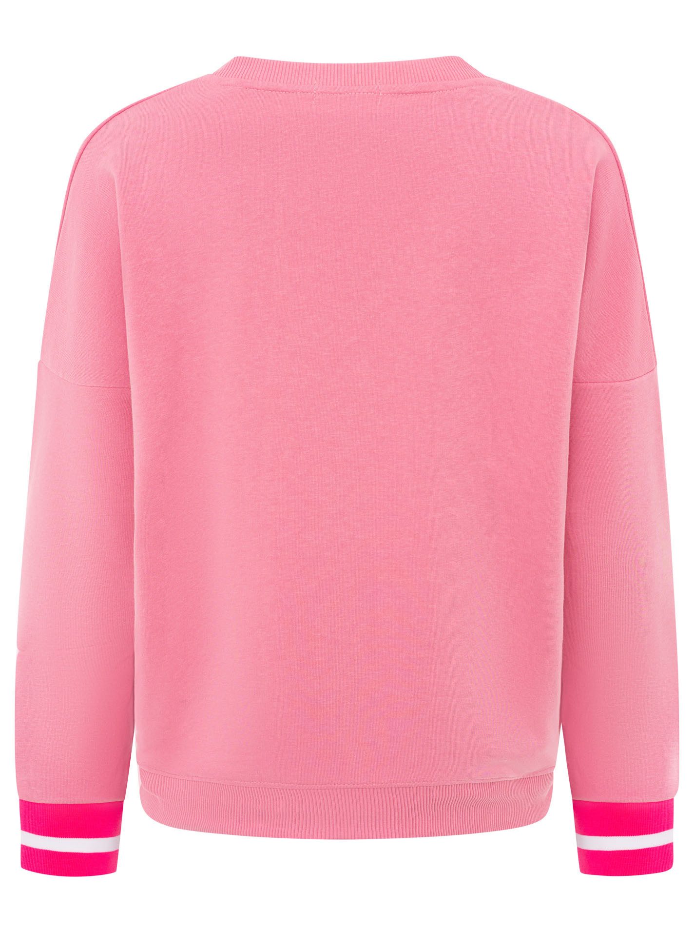 Zwillingsherz Hoodie "Positive Mind" neonfarbenen Bündchen, V-Ausschnitt, Seitenschlitze, Langarm
