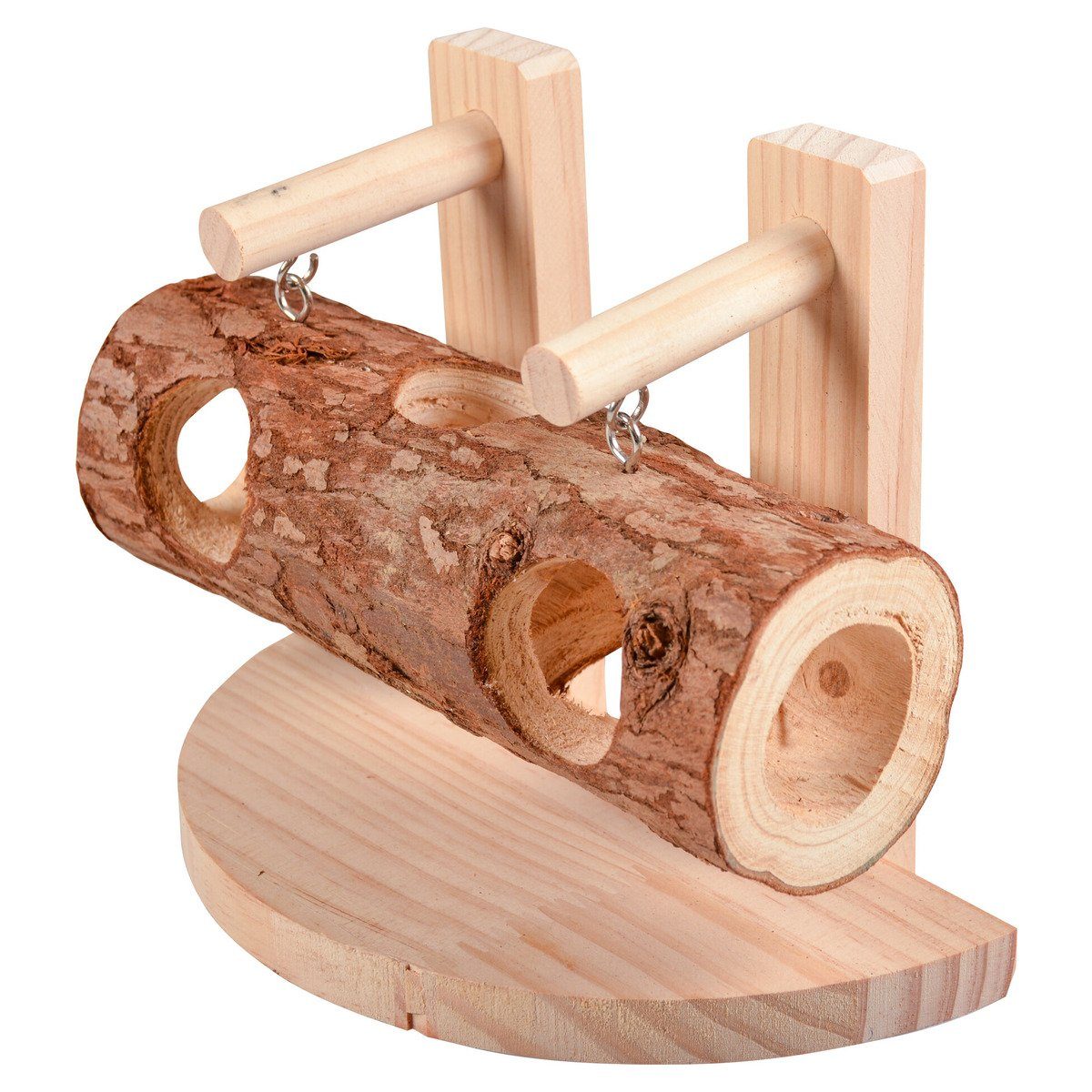 Kleintiertunnel Verstecktunnel aus Holz mit Rinde
