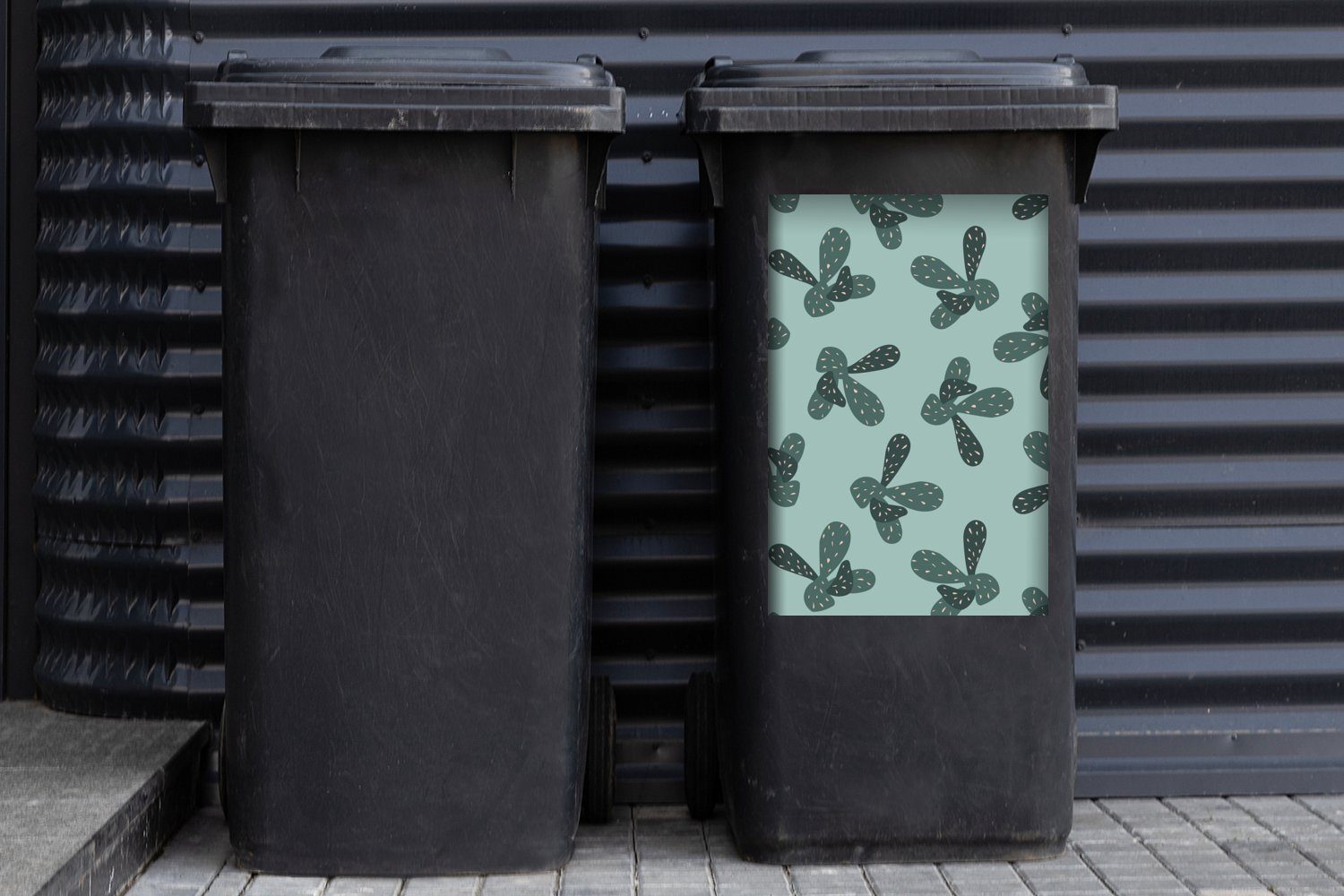 - Container, Sommer St), - Mülleimer-aufkleber, (1 Wandsticker Abstrakt Sticker, Mülltonne, Abfalbehälter Kakteen MuchoWow