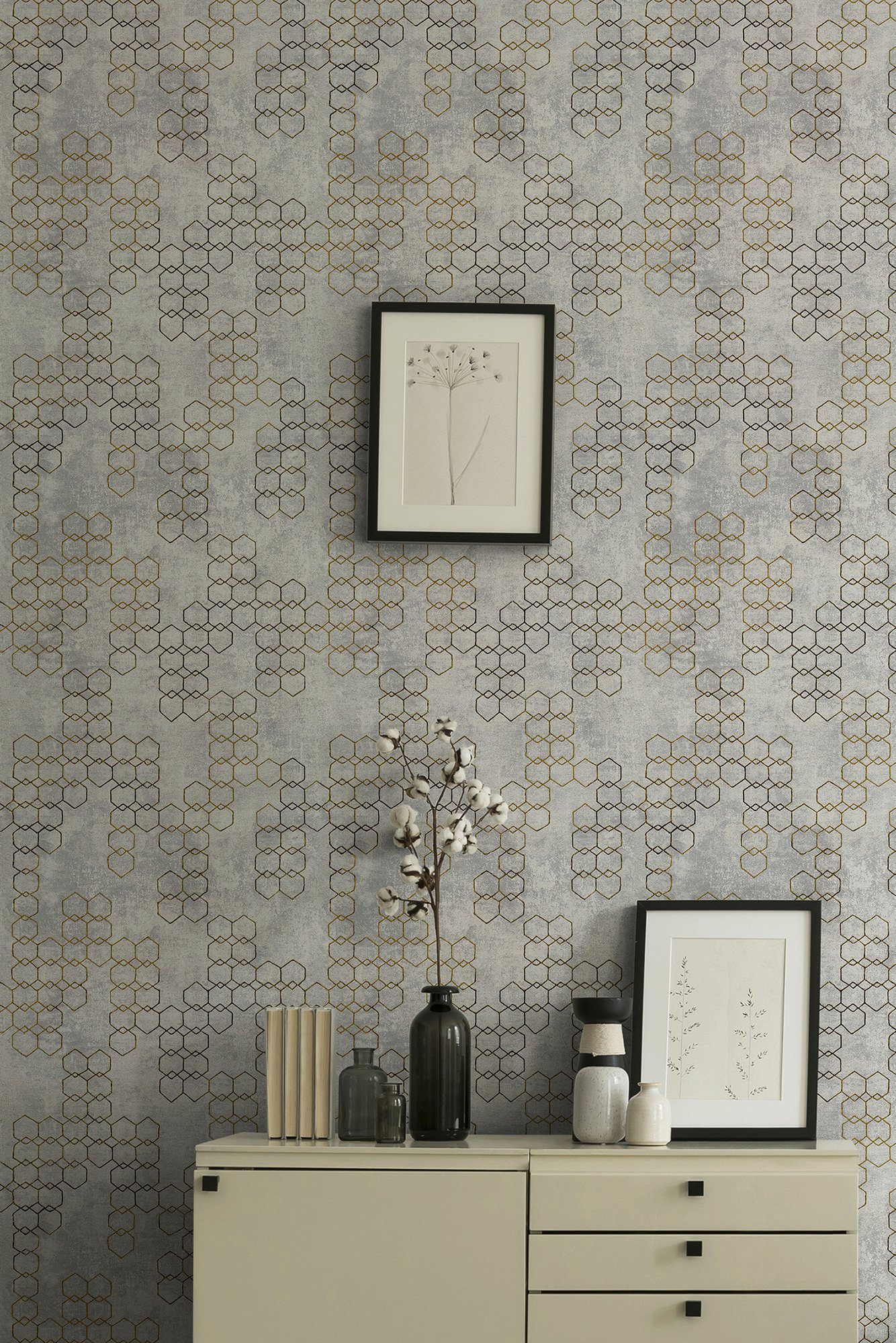 A.S. Création geometrisch Vliestapete grafisch, living New Tapete grafisch, Walls Urban Geometrische walls Design Grace grau