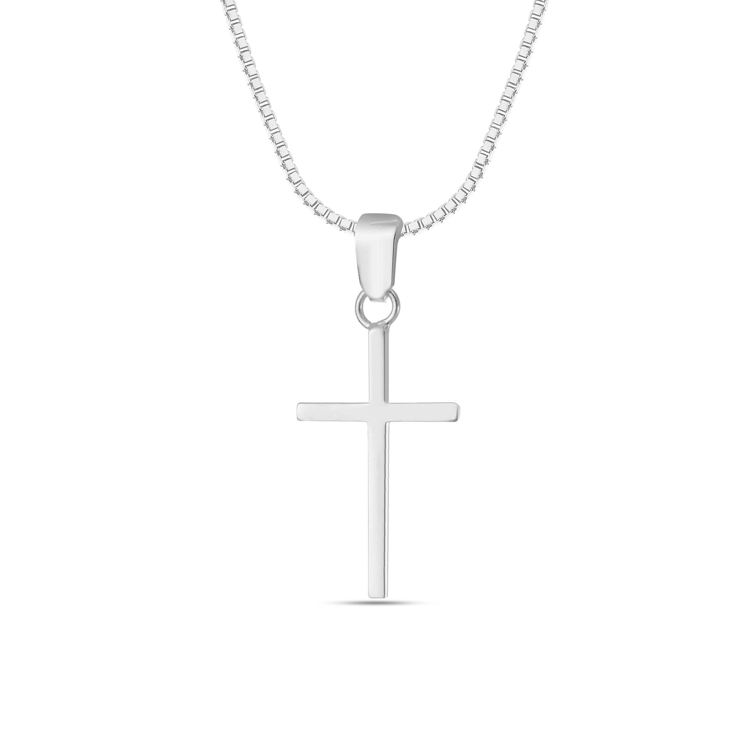 Kette mit Anhänger Kreuz Silberkette Kreuz Kette
