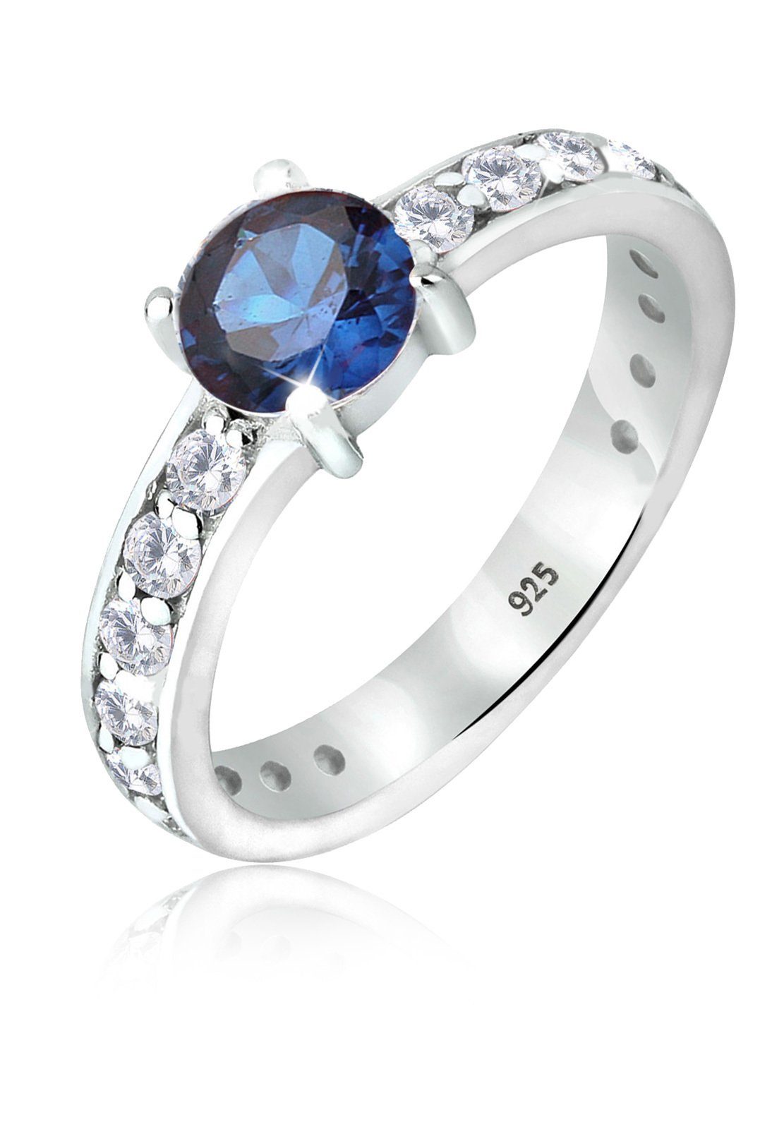Fingerring Solitär Saphir Zirkonia 925 Sterling Silber